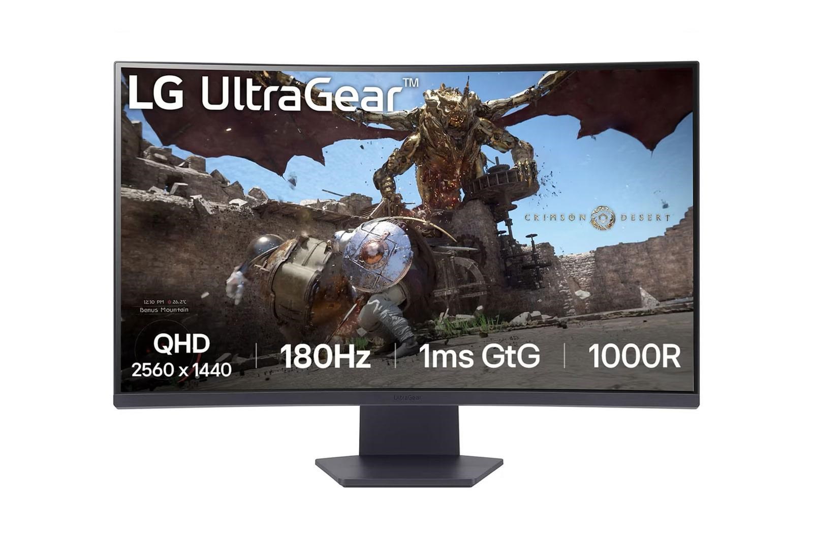 32" LG 32GS60QC-B - 2560x1440 (QHD) - 180Hz - VA Computerskærm Grey