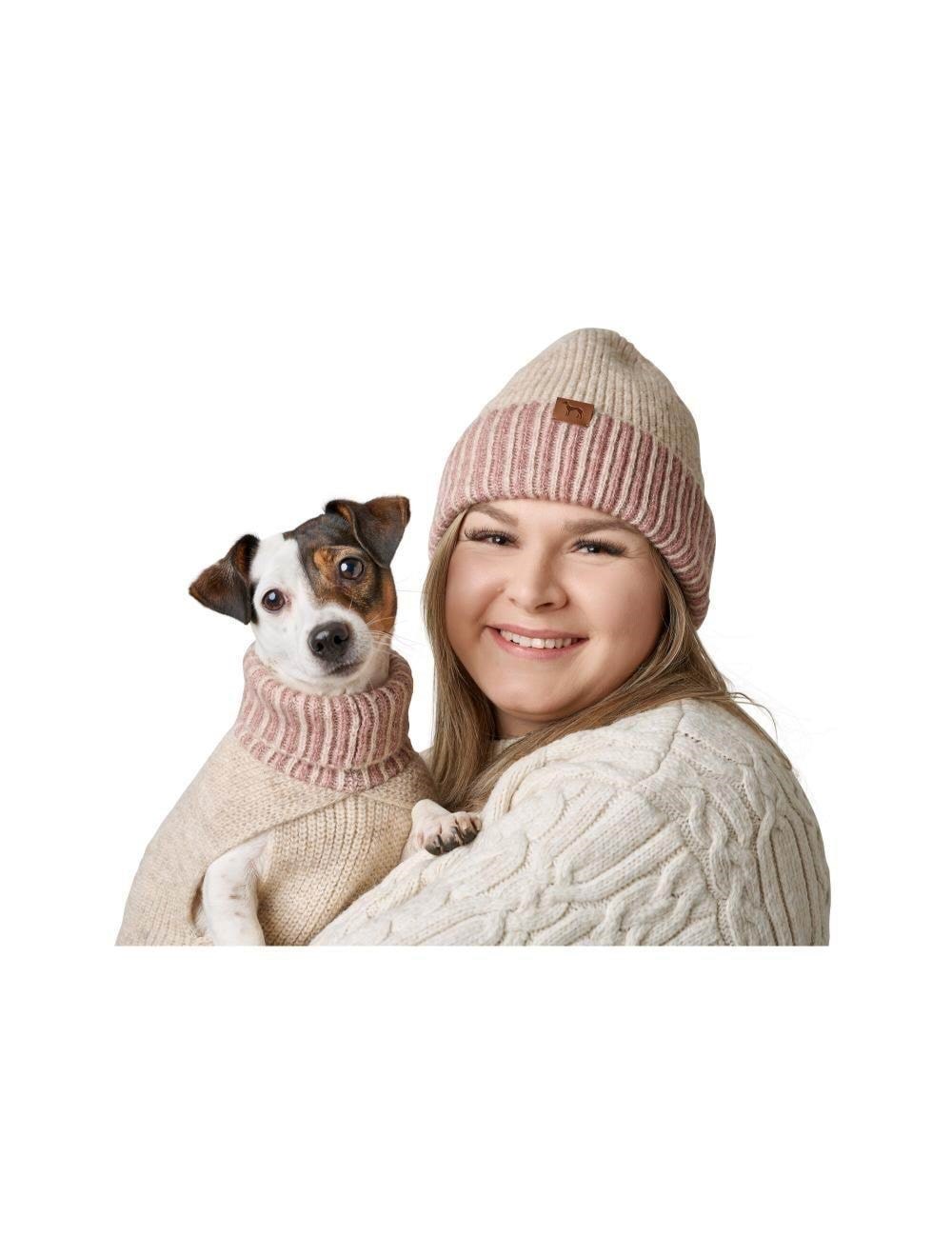 Hunter - Dogcoat Odense 35 + hat beige/rose - (203534) Hundeudstyr
