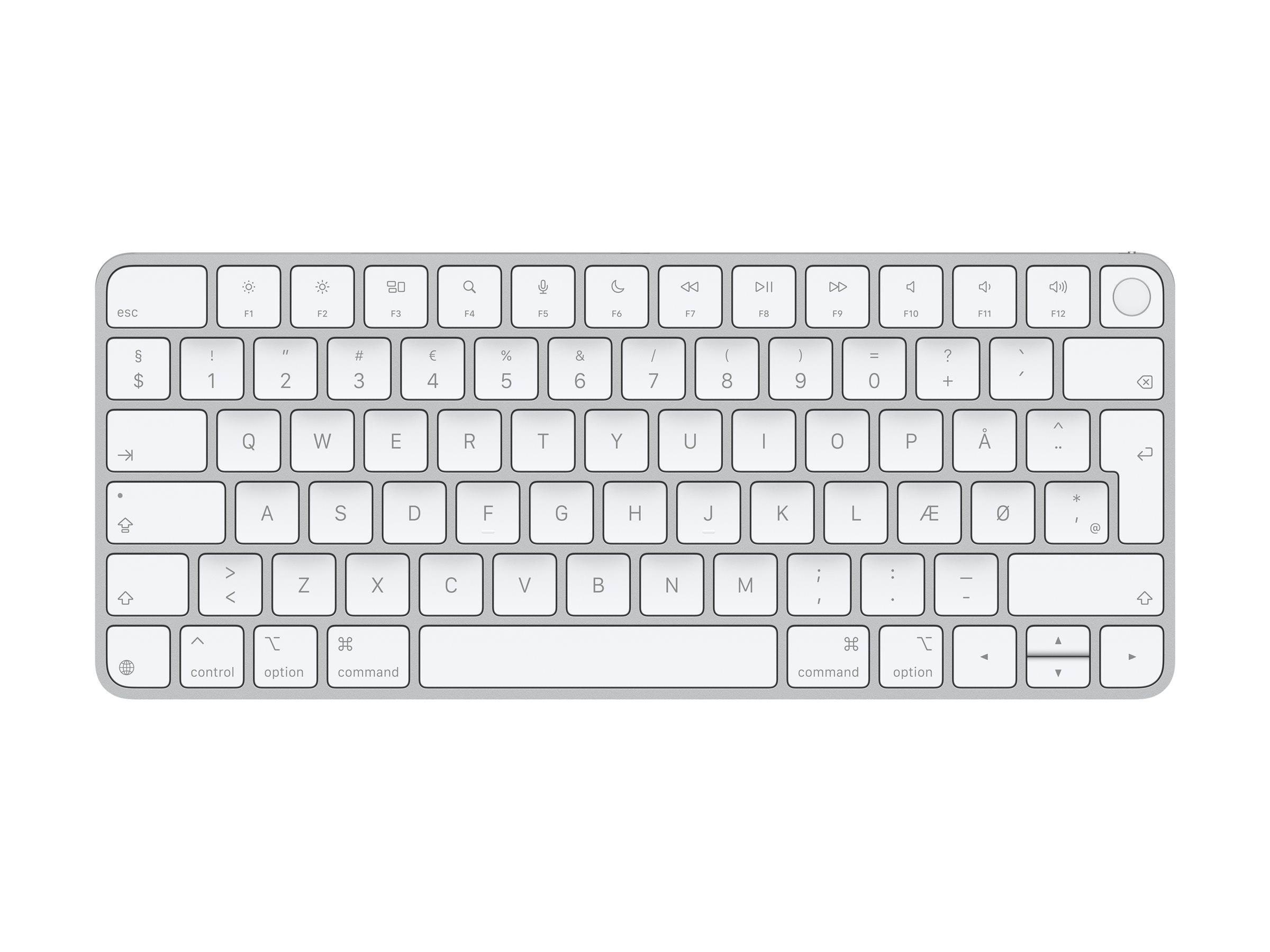 Apple Magic Keyboard with Touch ID - Tastatur - Dansk - Hvid Tastatur MXCK3DK/A