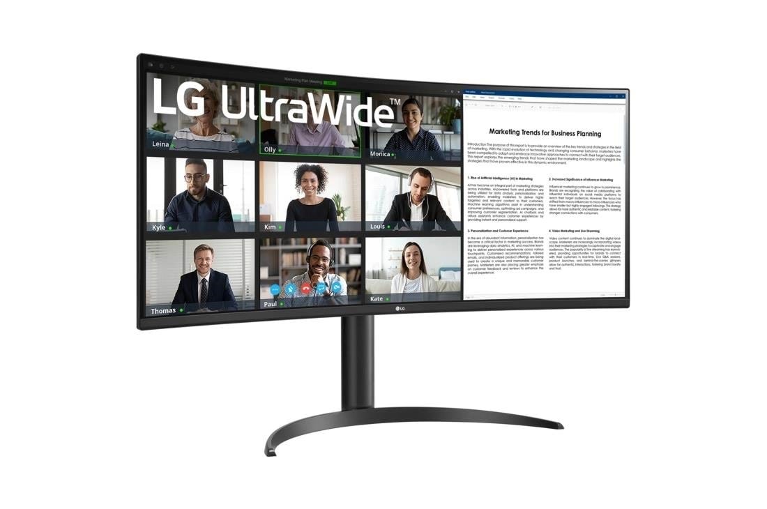 34" LG UltraWide 34WR55QK-B - 3440x1440 (UWQHD) - 100Hz - VA - 65W USB-C Computerskærm Black