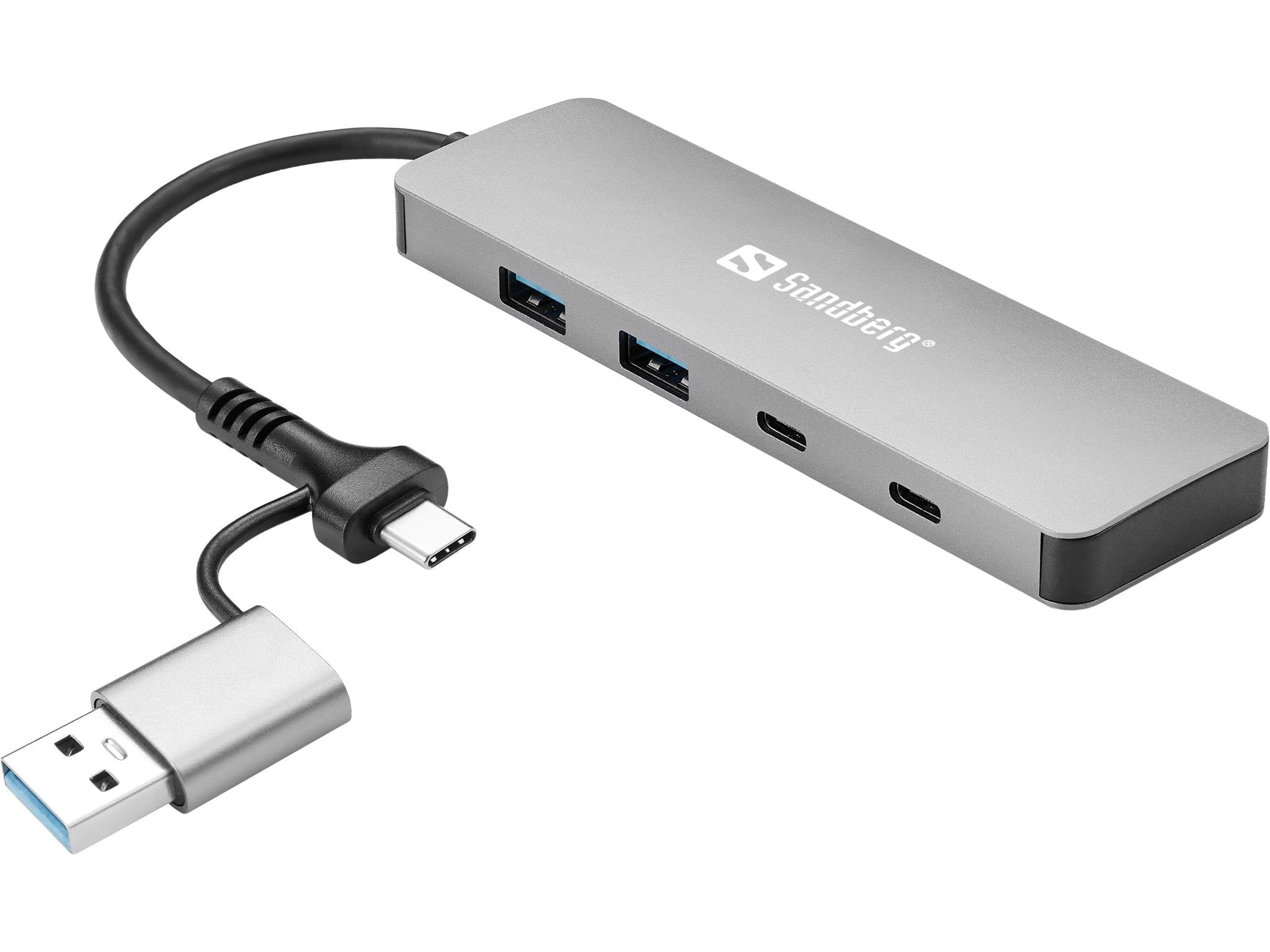 Sandberg 4-Port USB Hub USB hub - USB 3.0 - 4 ports - Sølv Usb Hub 136-64