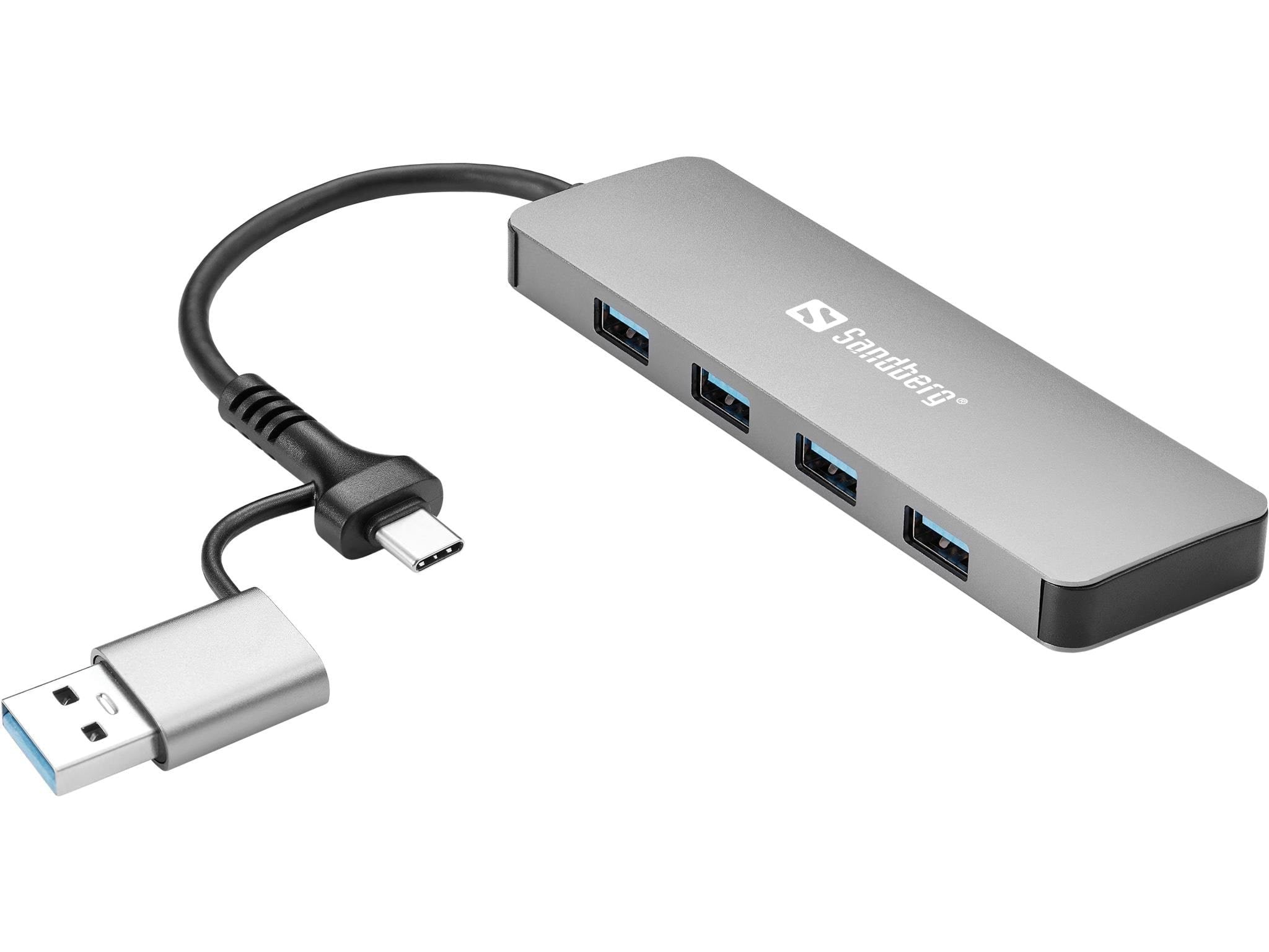 Sandberg 4-Port USB Hub USB hub - USB 3.0 - 4 ports - Sølv Usb Hub 136-63