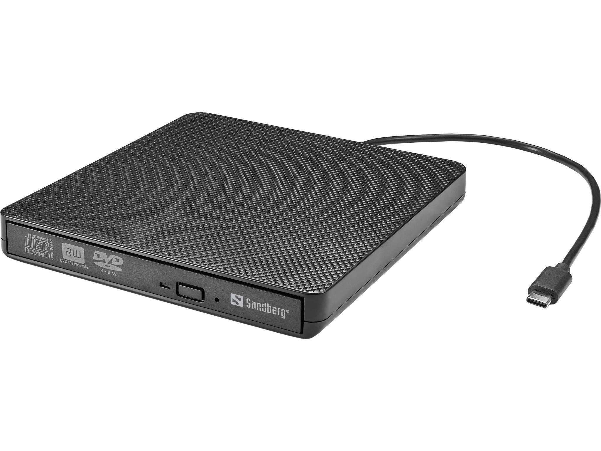 Sandberg USB-C/A DVD Burner - CD-RW (Brænder) - USB-C - Sort Eksternt Drev 136-62