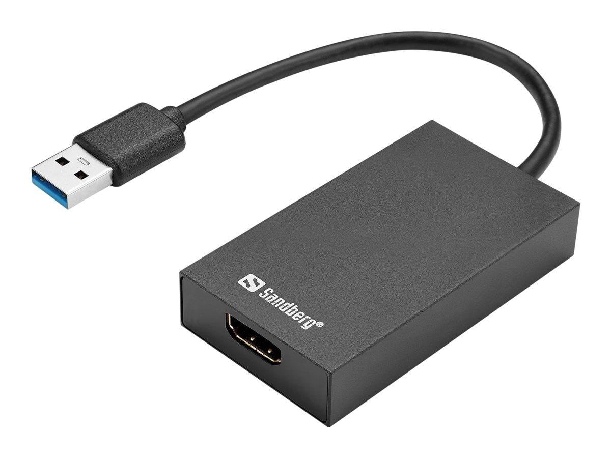 Sandberg USB 3.0 to HDMI Converter Skærmkabel Sort 134-42