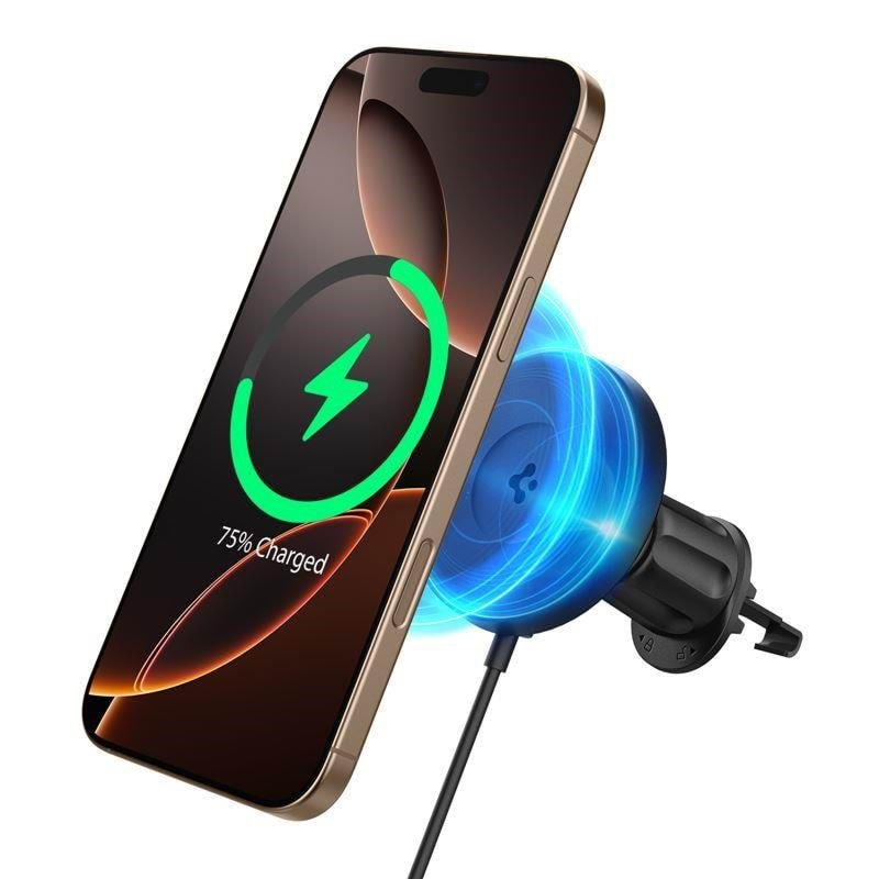 Spigen OneTap Pro 4 MagSafe Car Mount Charger - black - Wireless / AirVent Hook Mobil Oplader ACP08543
