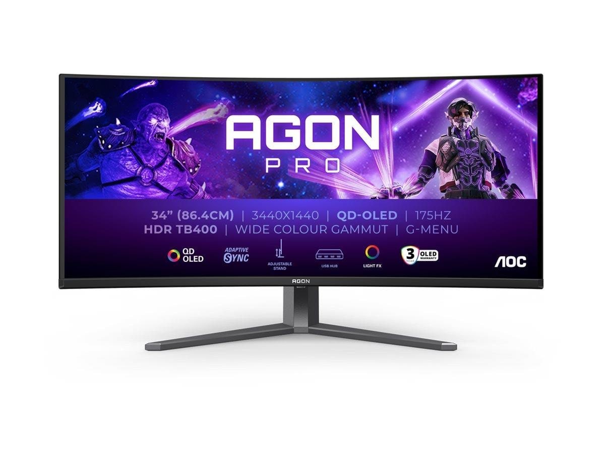 34" AOC AG346UCD - 3440×1440 (UWQHD) - 175 Hz - QD-OLED Computerskærm Grey