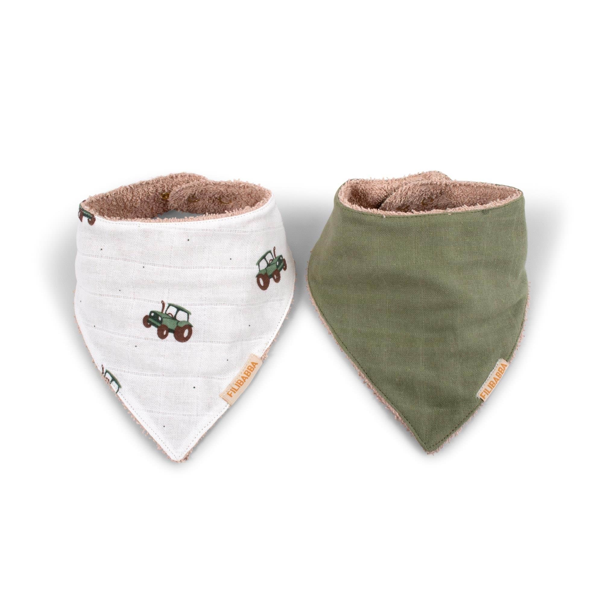 Filibabba Bandana-hagesmæk 2-pak - Traktor Babyudstyr FI-02820