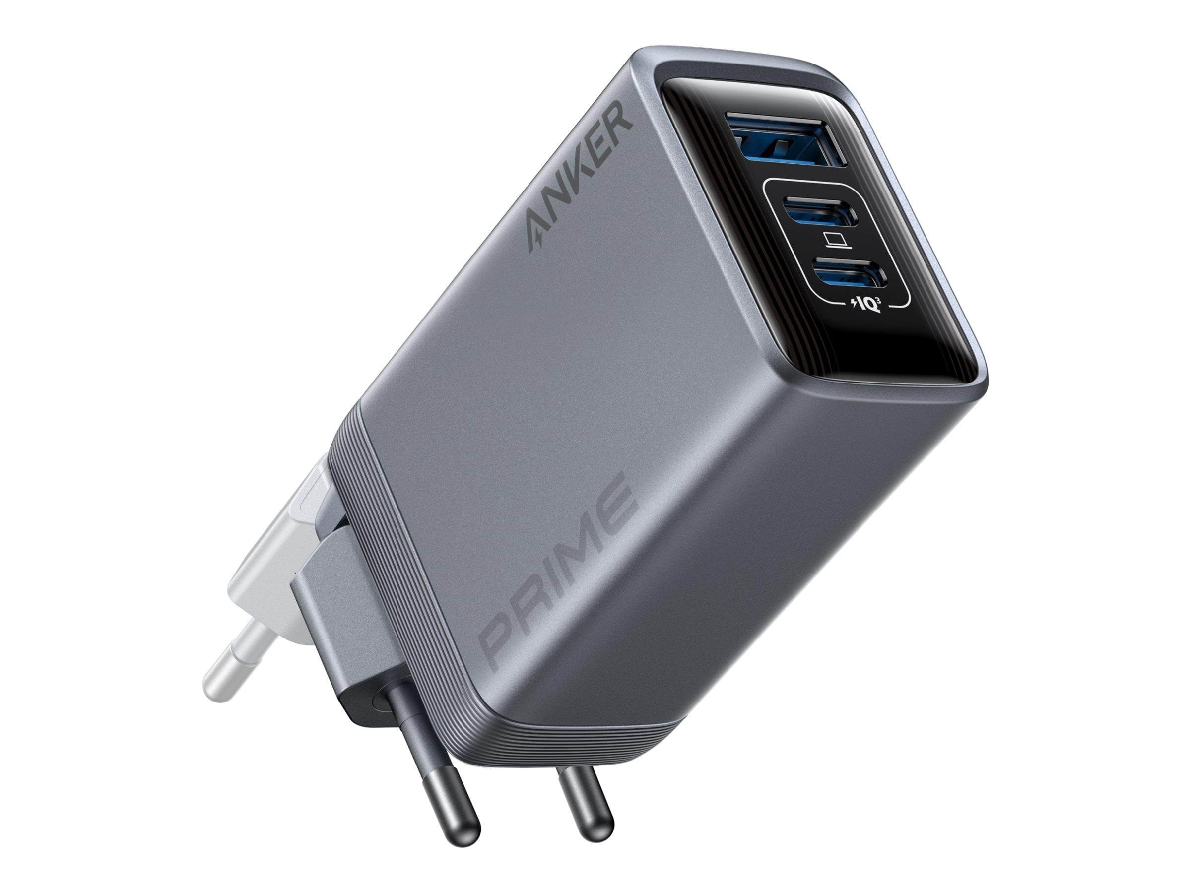 Anker Prime Charger (100W 3 Ports GaNPrime) - Sølv Mobil Oplader A2688341