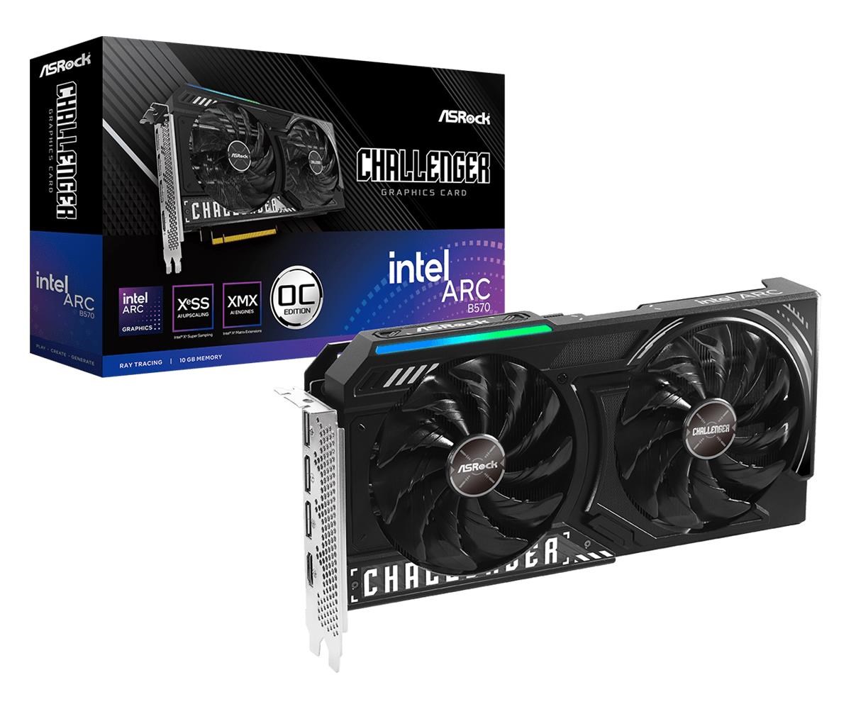 ASRock Arc B570 Challenger OC - 10GB GDDR6 RAM - Grafikkort Grafikkort 90-GA5KZZ-00UANF