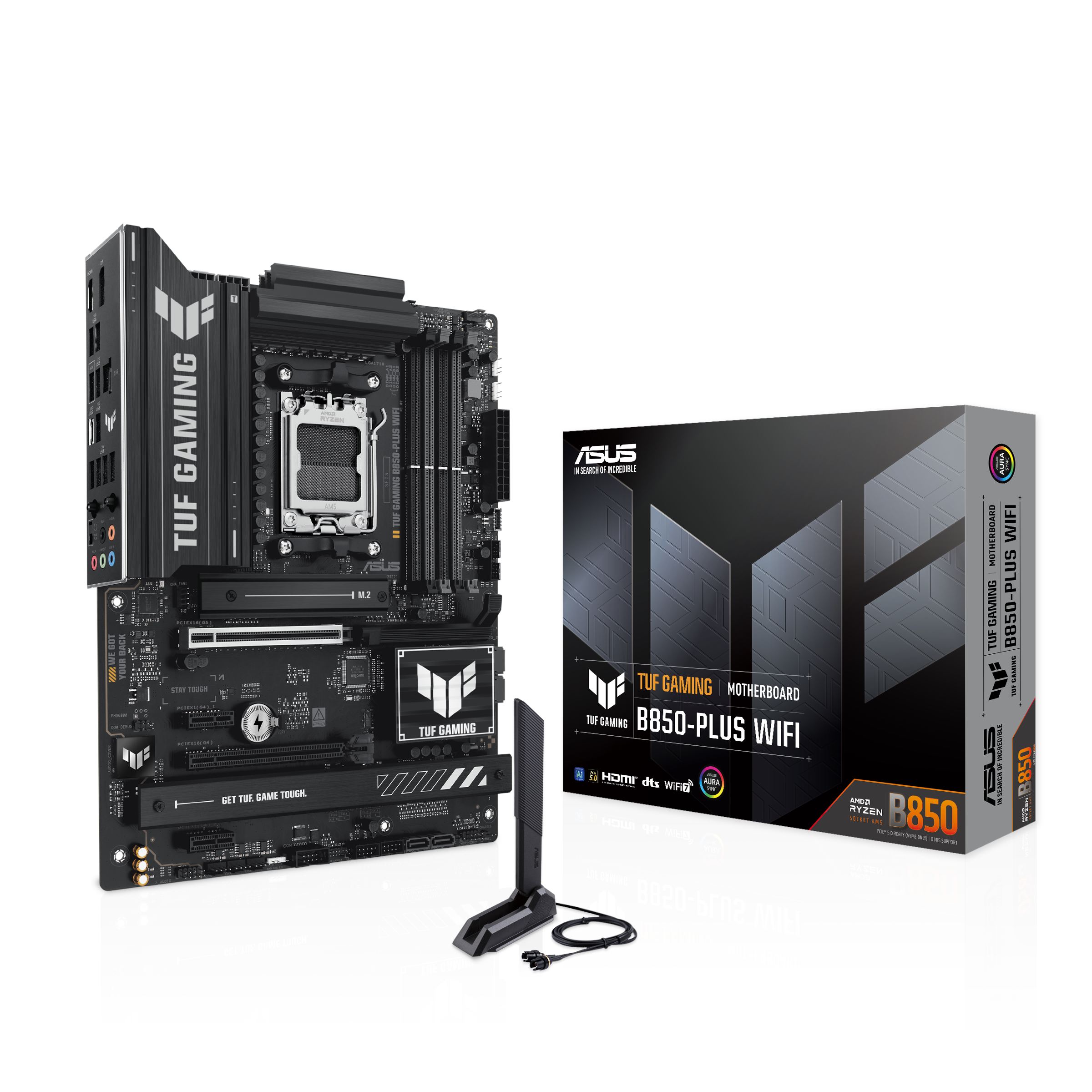 ASUS TUF GAMING B850-PLUS WIFI Bundkort - AMD B850 - AMD AM5 - DDR5 RAM - ATX Bundkort 90MB1J30-M0EAY0