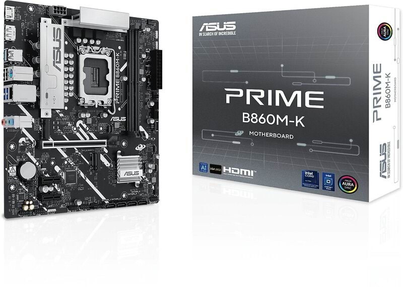 ASUS PRIME B860M-K Bundkort - Intel B860 - Intel LGA1851 - DDR5 RAM - Micro-ATX
