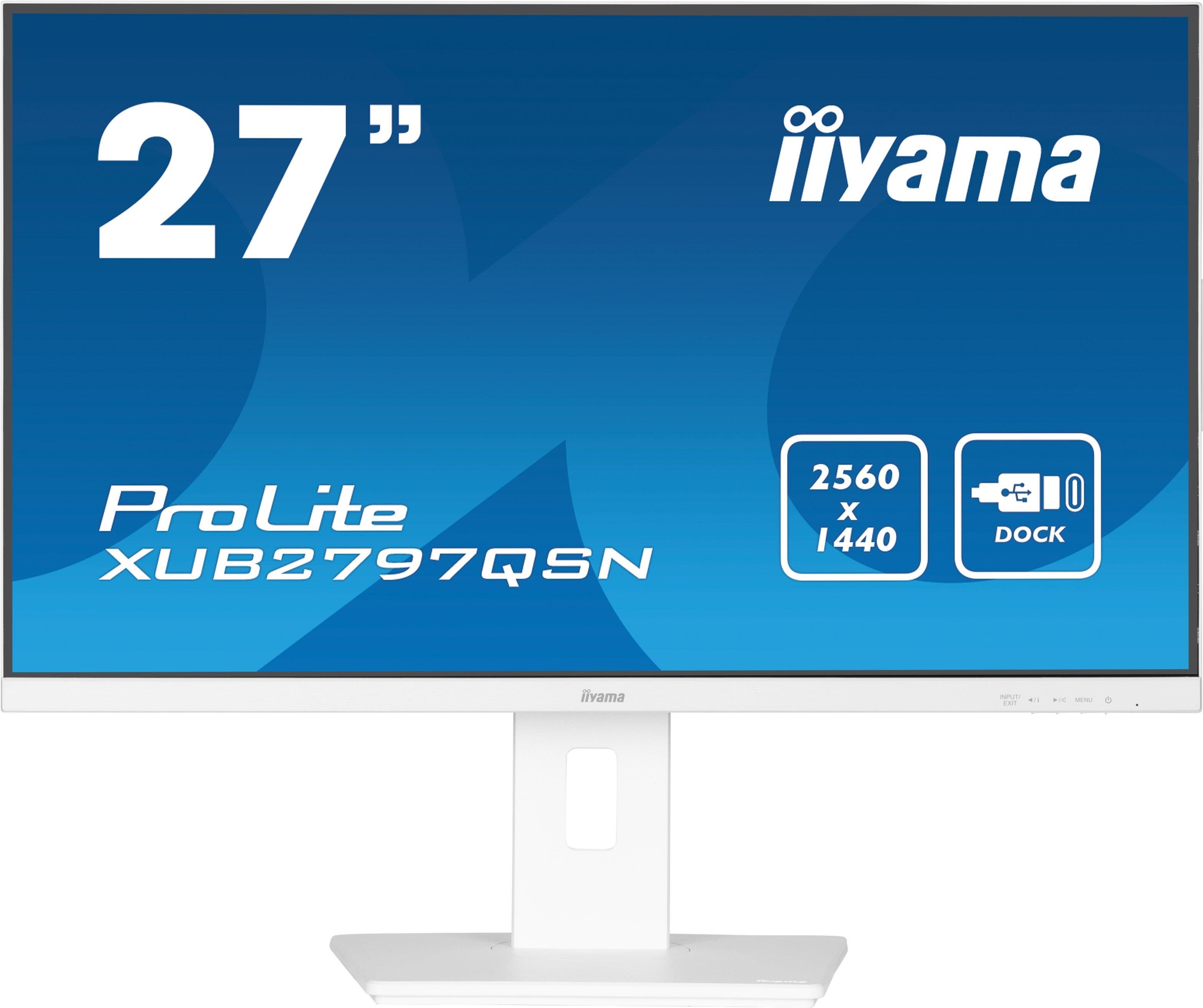 27" iiyama ProLite XUB2797QSN-W2 - 2560x1440 - 100Hz - IPS - 65W USB-C Computerskærm White