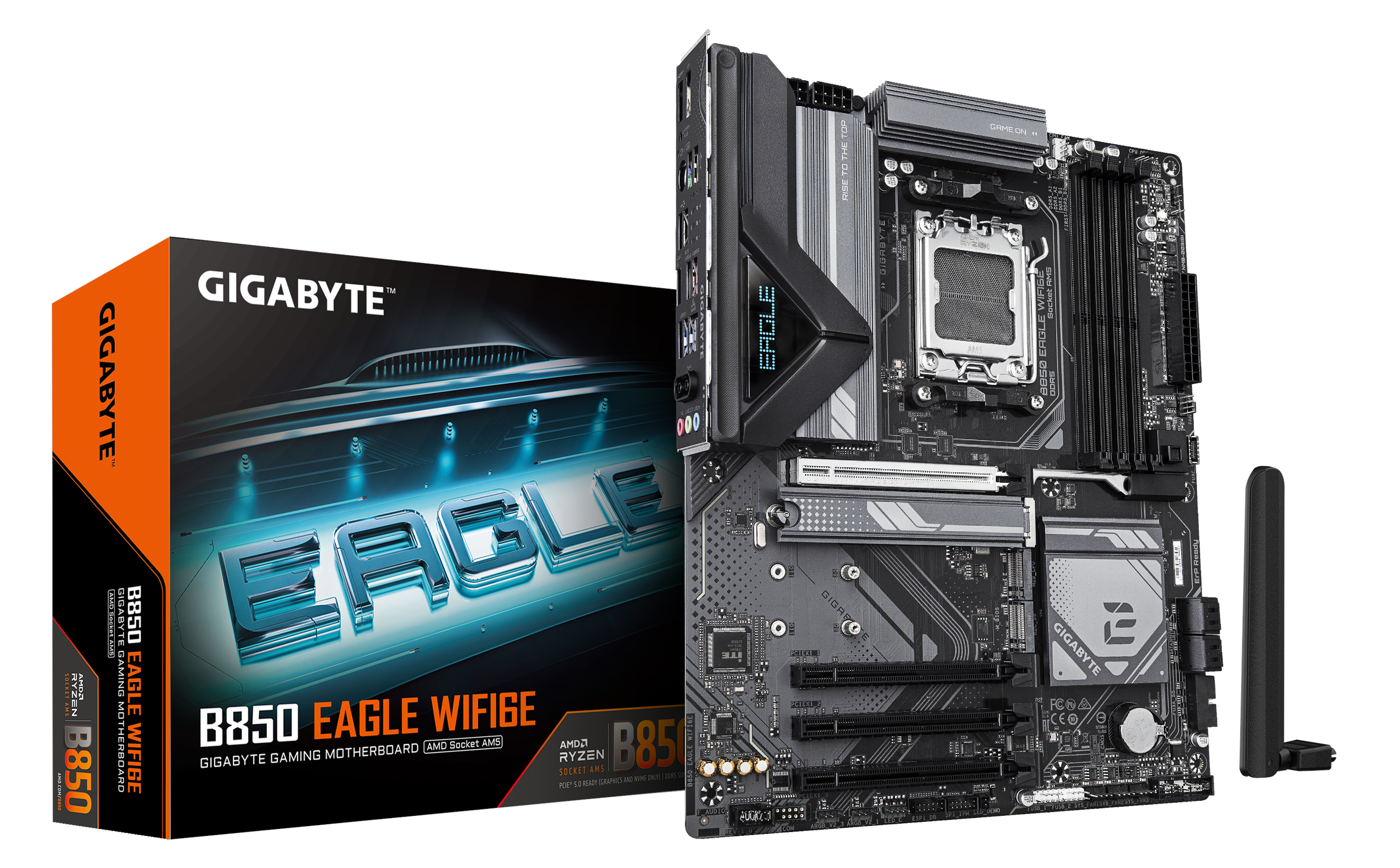 GIGABYTE B850 EAGLE WIFI6E Bundkort - AMD B850 - AMD AM5 - DDR5 RAM - ATX