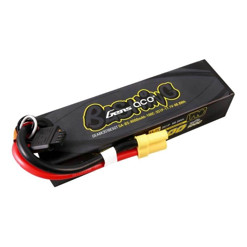 Gens ace &Tattu G-Tech 8000mAh 11.1V 100C 3S1P Lipo Battery Pack with EC5-Bashing Series