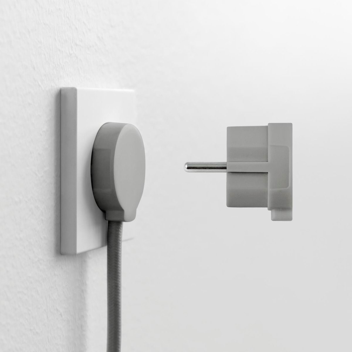 NORM F Stikprop, Mat Grå (Schuko standard) Afbrydermateriel 43023