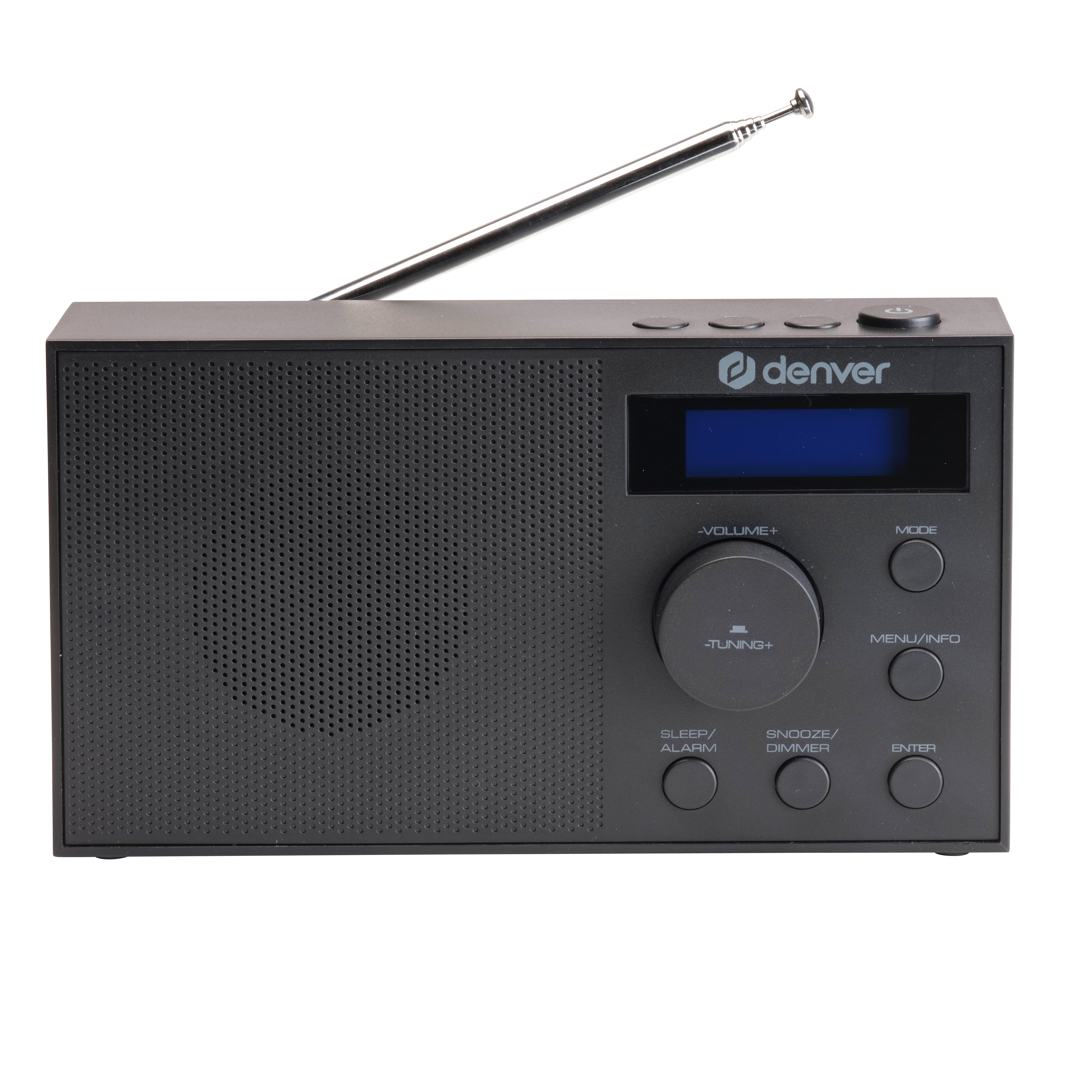 DENVER DAB-51B - Compact DAB+/FM Radio with Dual Alarm (Black) Radio