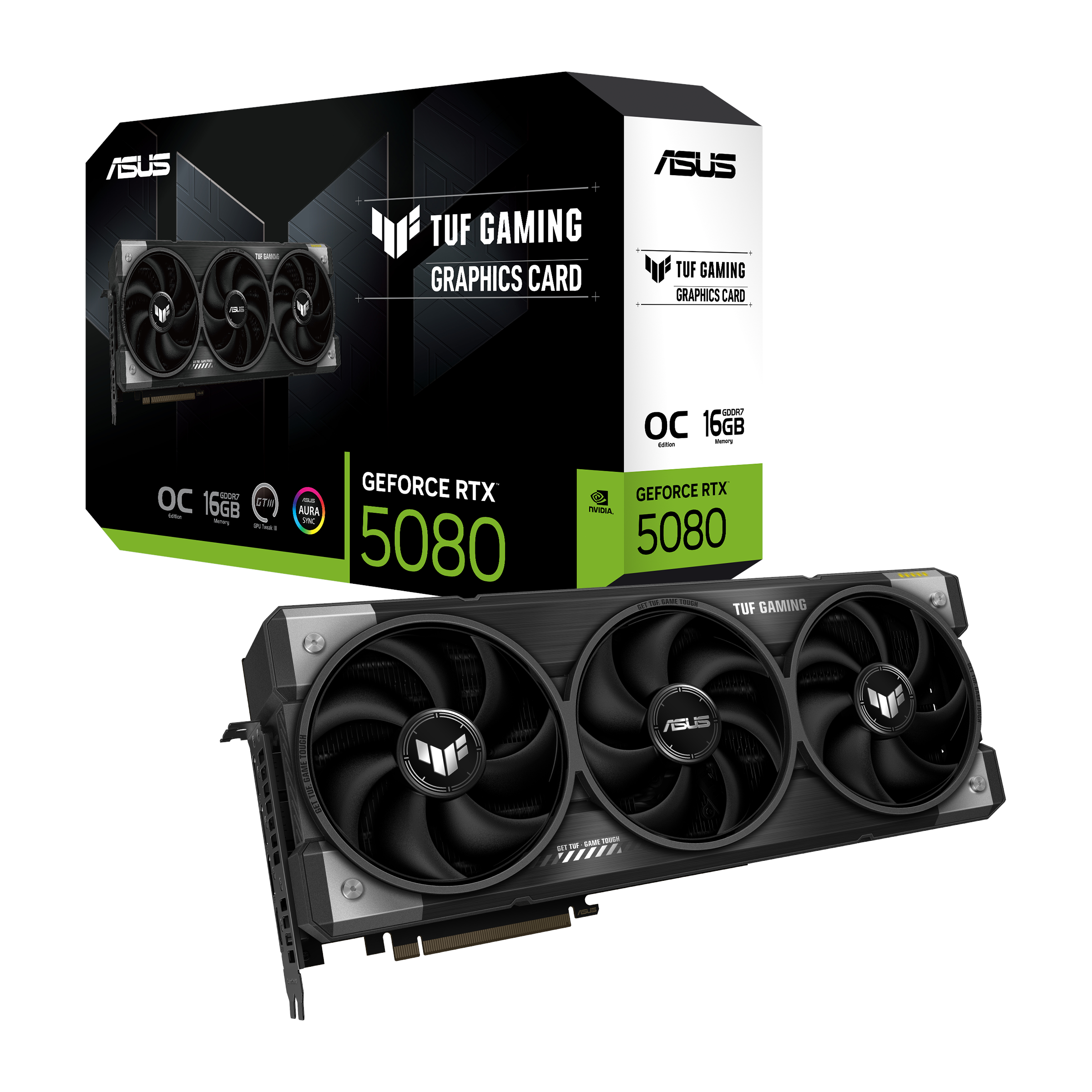 ASUS GeForce RTX 5080 TUF OC - 16GB GDDR7 RAM - Grafikkort Grafikkort Sort 90YV0M30-M0NA00