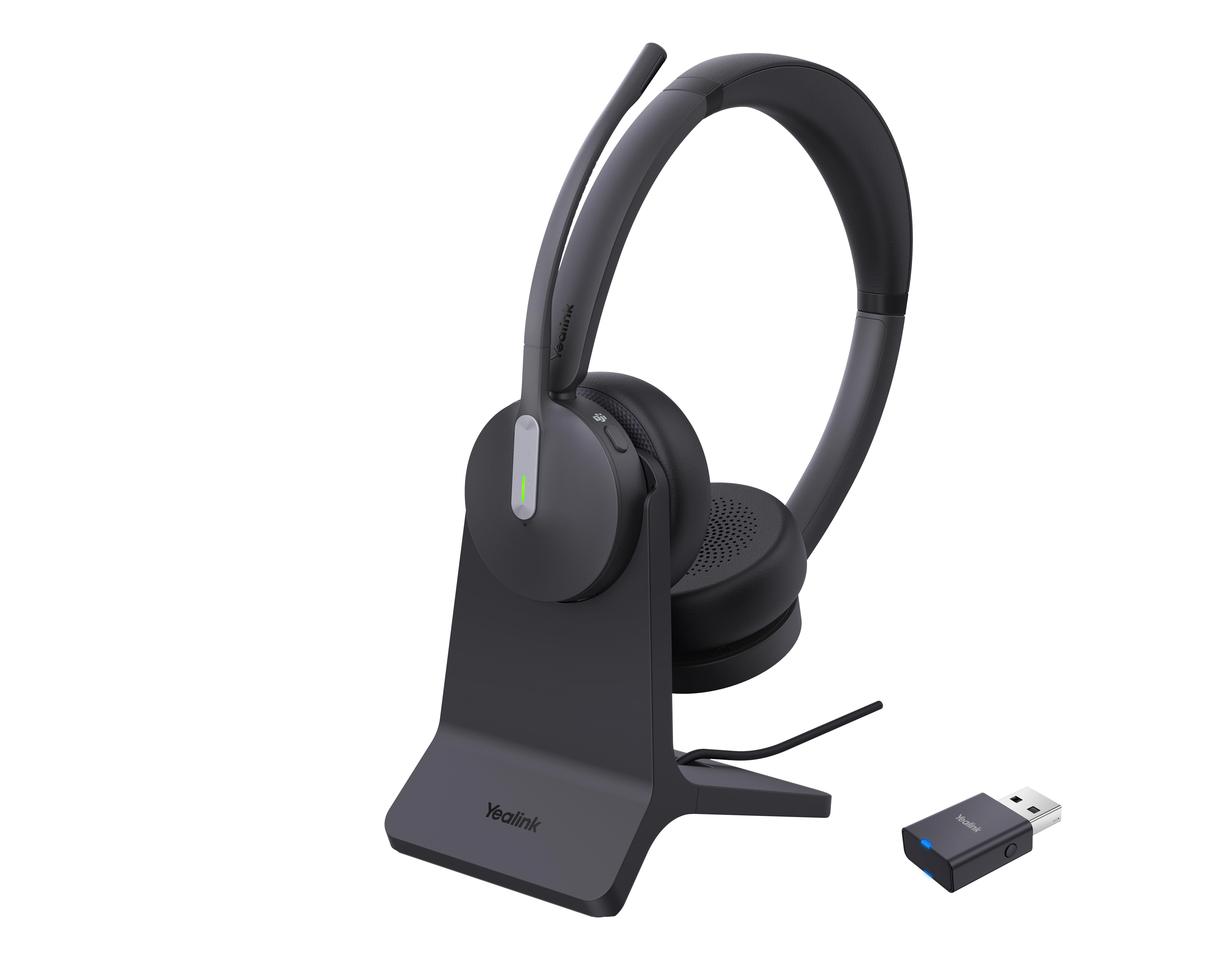 Yealink WH64 Hybrid Dual with Charging Stand - Teams Hovedtelefoner Og Headset Sort 1208697