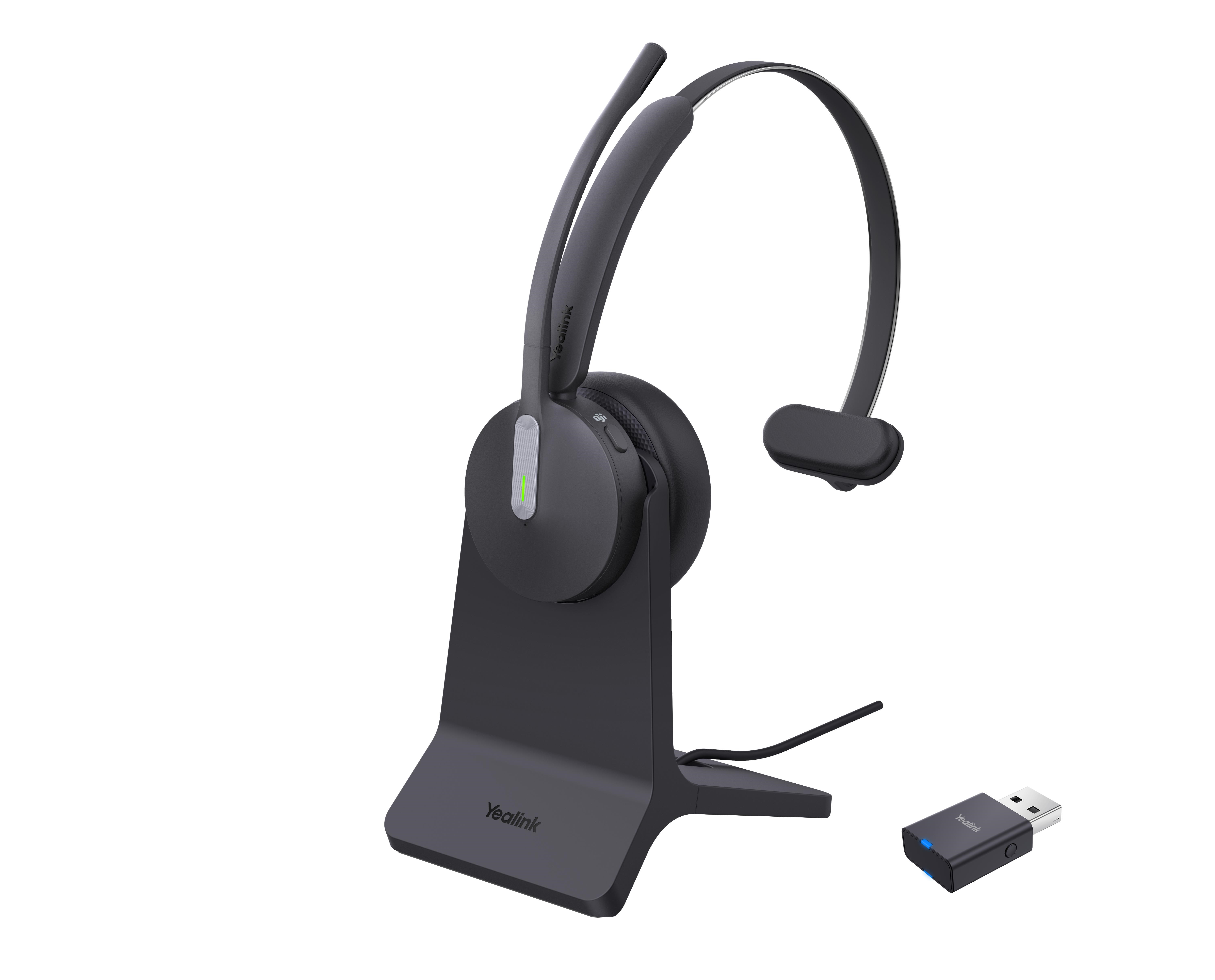 Yealink WH64 Hybrid Mono with Charging Stand - Teams Hovedtelefoner Og Headset Sort 1208698