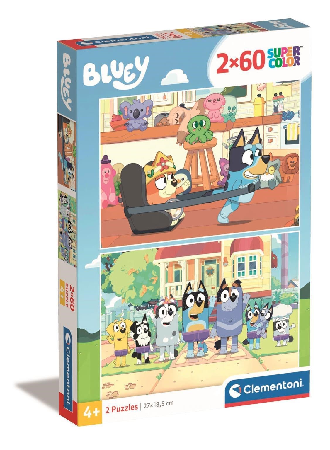 Clementoni Jigsaw Puzzle Super Color Bluey 2x60pcs. 2D Puslespil