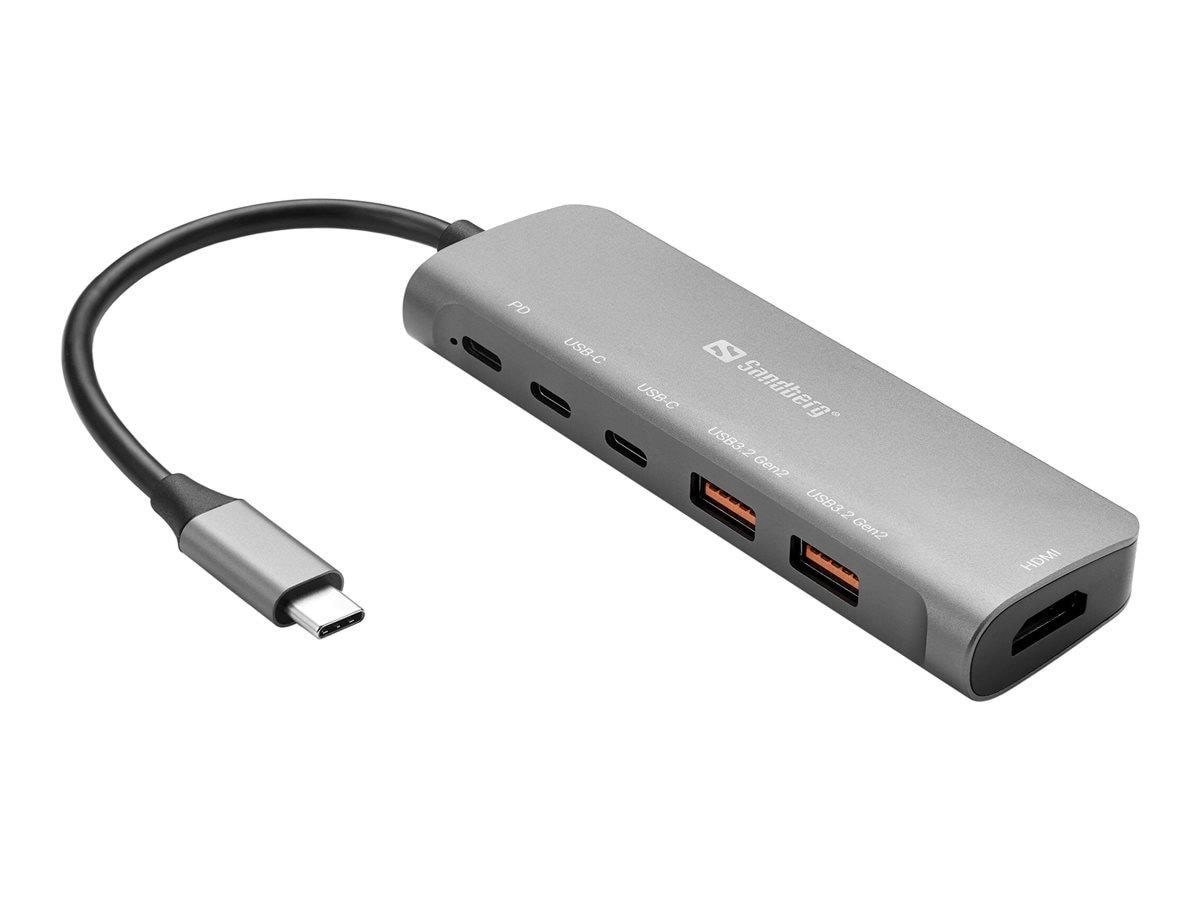 Sandberg USB-C Dock HDMI + 2xUSB-A + 2xUSB-C + PD100W Docking Station 136-65