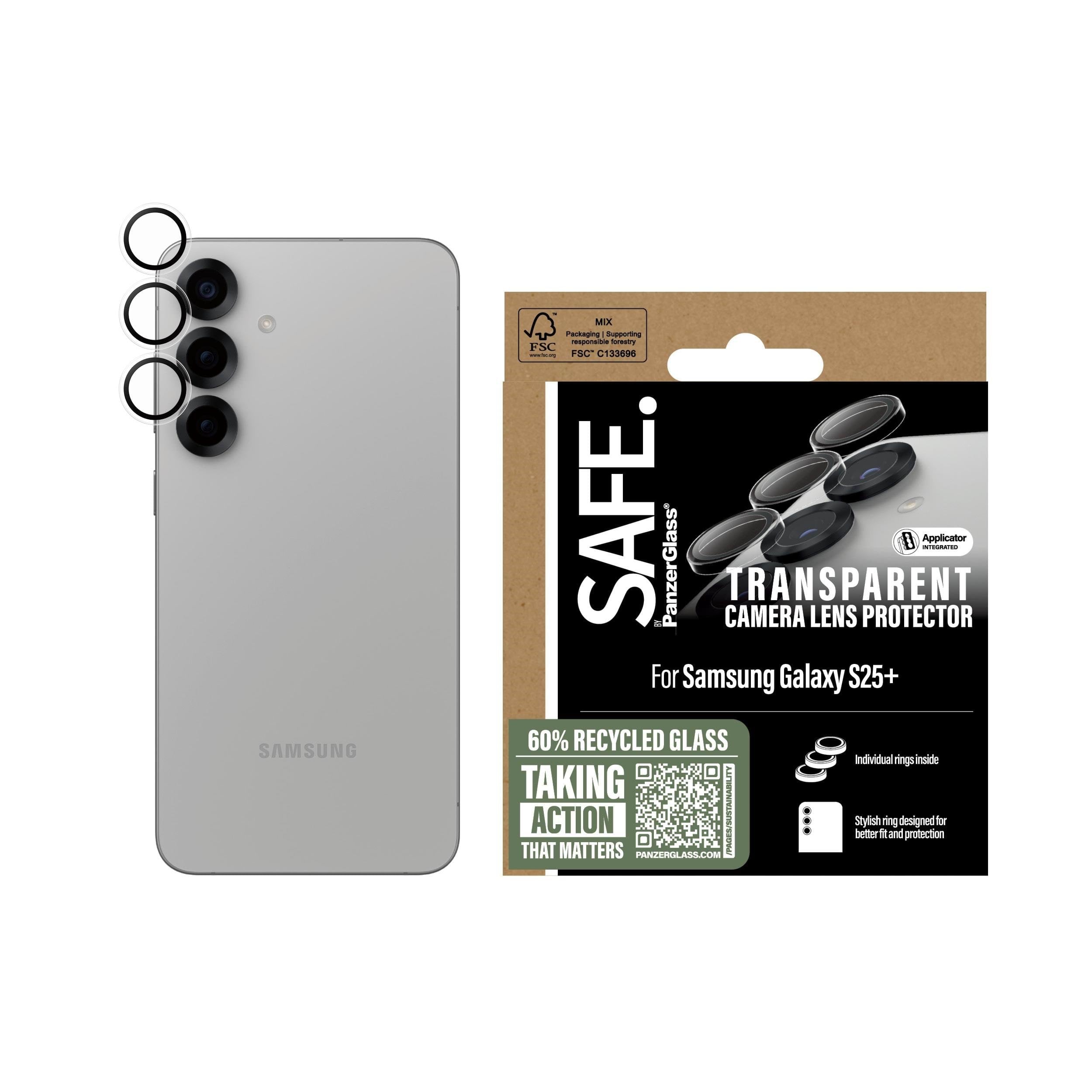 SAFE by PanzerGlass Camera Lens Protector Transparent Samsung Galaxy S25+