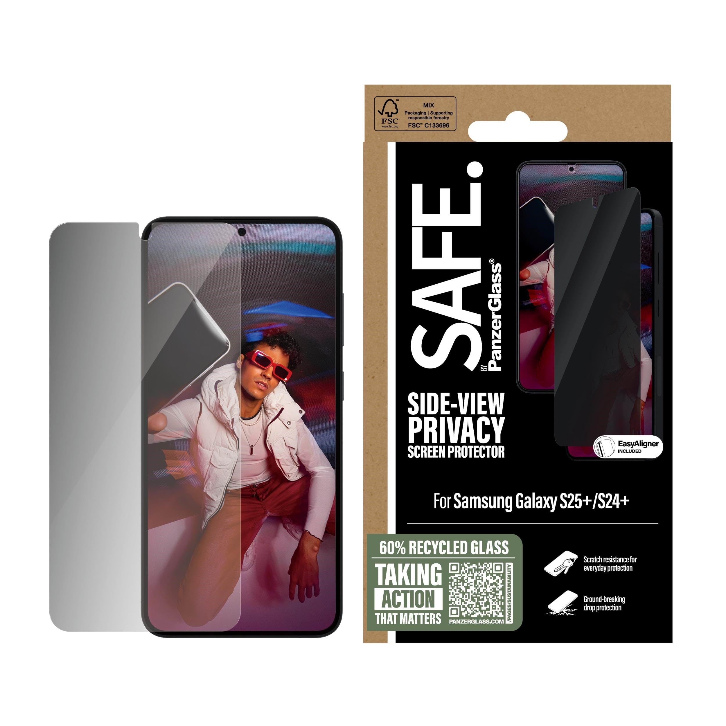 SAFE by PanzerGlass Privacy Screen Protector Samsung Galaxy S25+ | Ultra-Wide Fit
