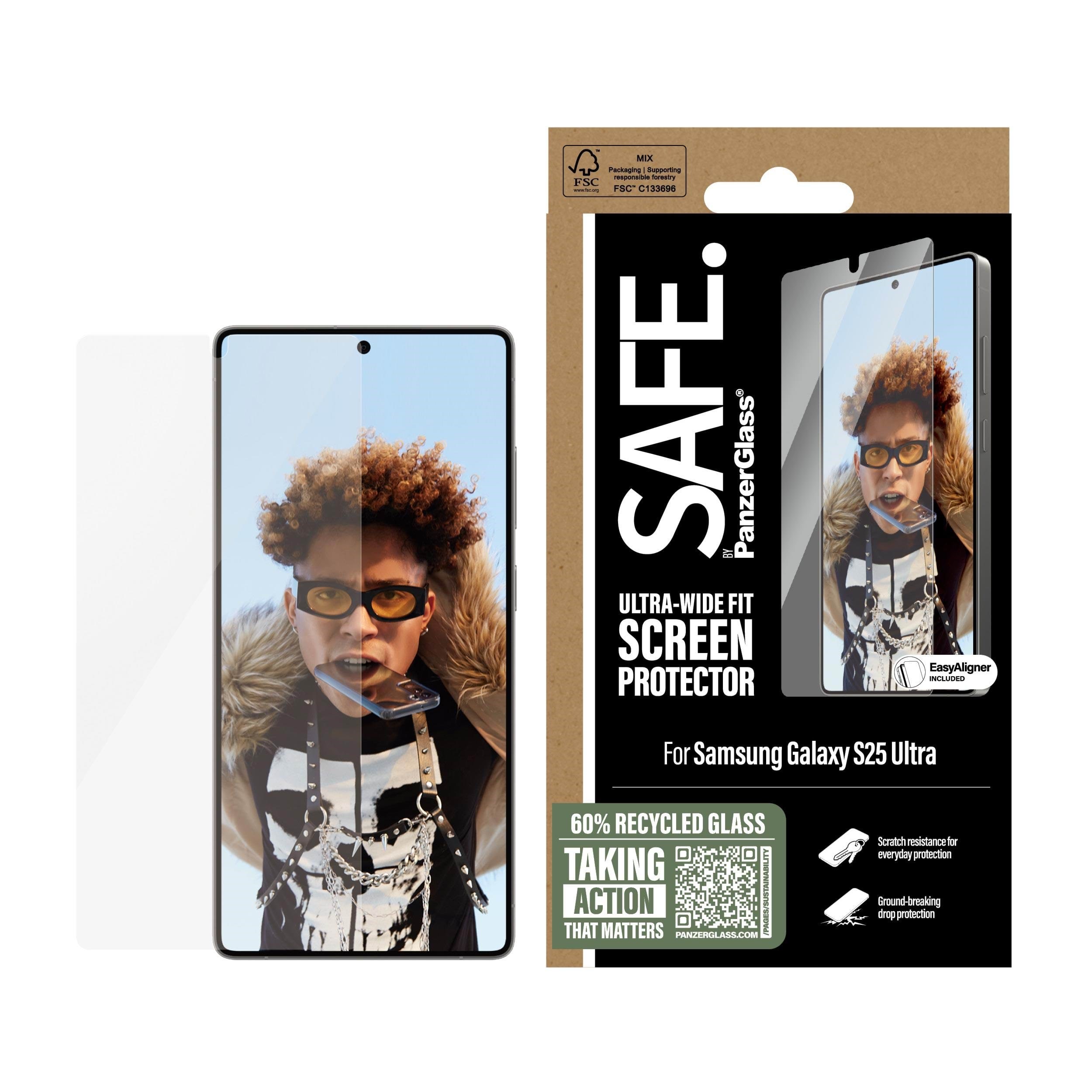 SAFE by PanzerGlass Screen Protector Samsung Galaxy S25 Ultra | Ultra-Wide Fit w. Aligner Beskyttelsesglas SARNUWFG38488