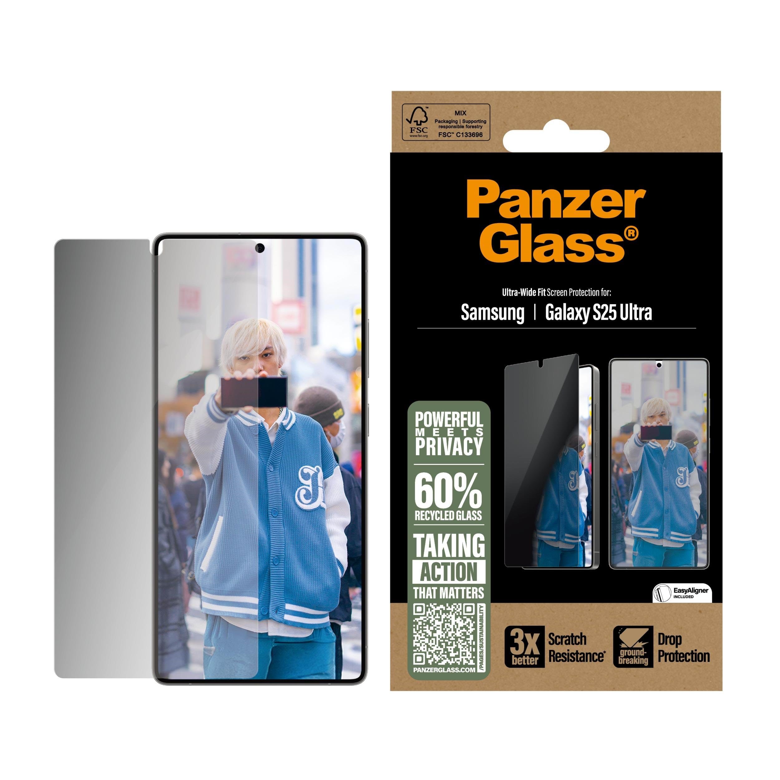 PanzerGlass Privacy Screen Protector Samsung Galaxy S25 Ultra | Ultra-Wide Fit Beskyttelsesglas PGRPUWFG38488