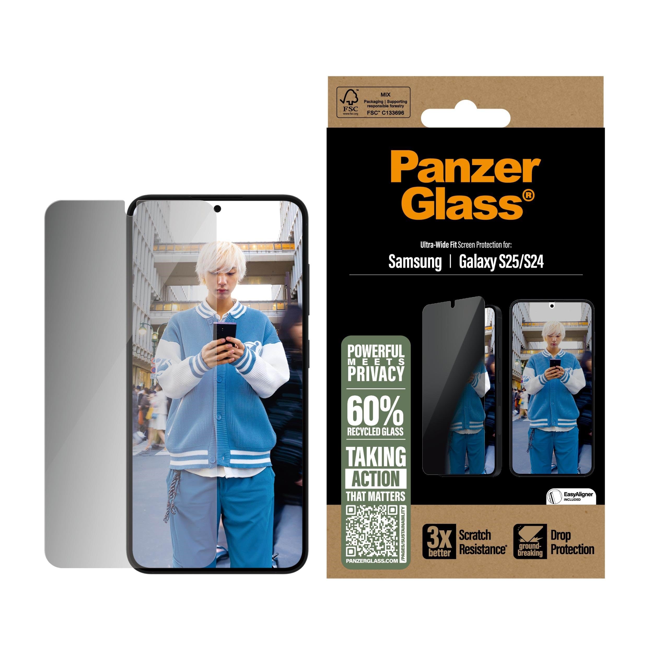 PanzerGlass Privacy Screen Protector Samsung Galaxy S25 | Ultra-Wide Fit