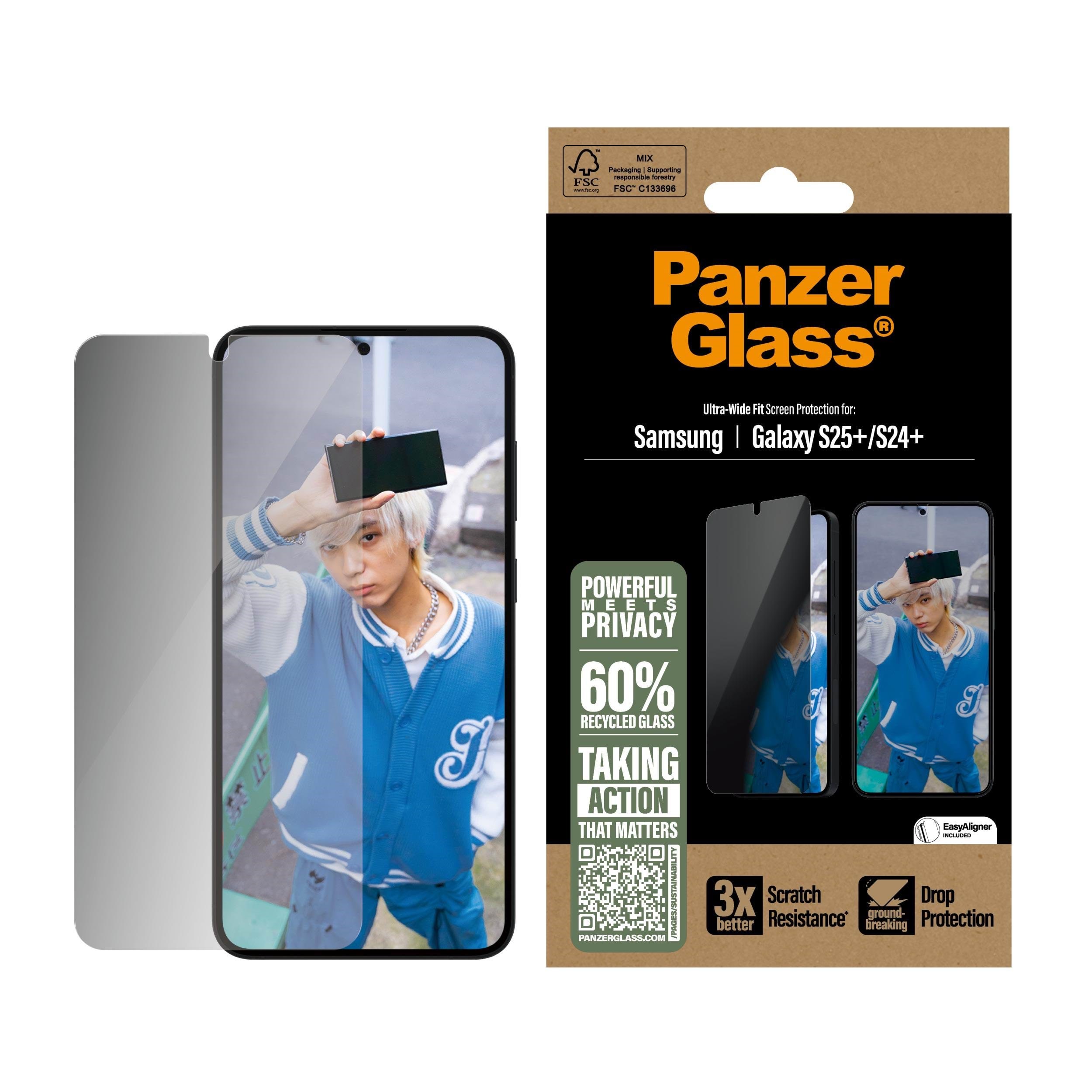 PanzerGlass Privacy Screen Protector Samsung Galaxy S25+ | Ultra-Wide Fit Beskyttelsesglas PGRPUWFG37942