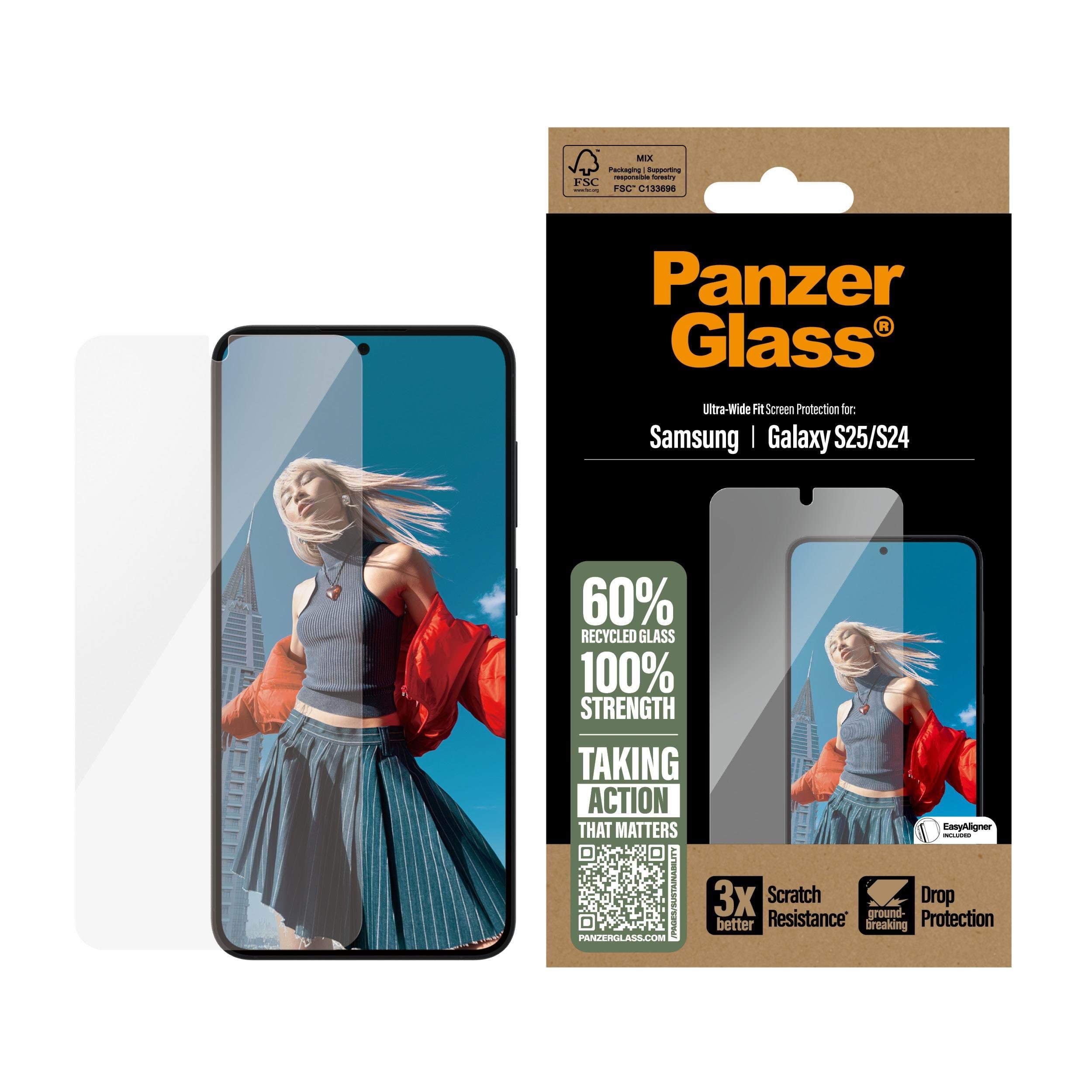 PanzerGlass Screen Protector Samsung Galaxy S25 | Ultra-Wide Fit Beskyttelsesglas PGRNUWFG38388