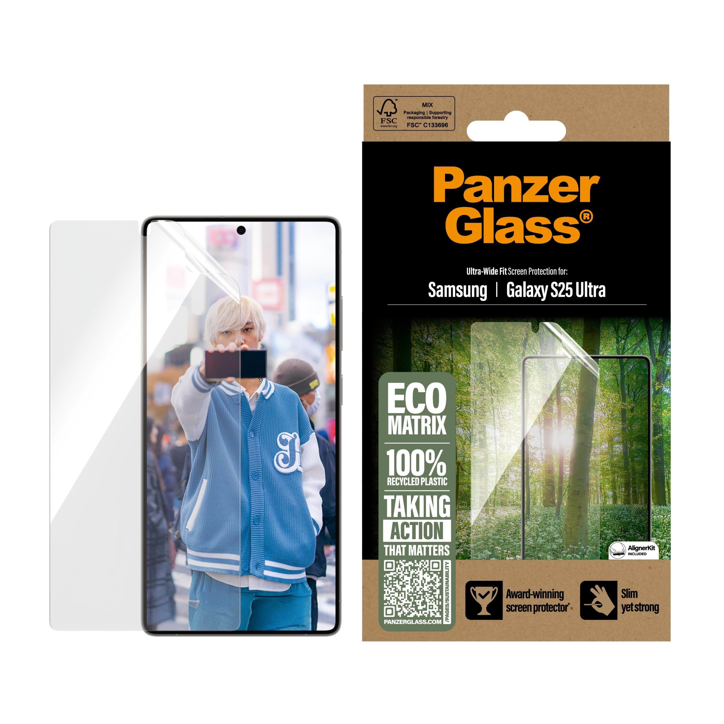 PanzerGlass Eco MATRIX Screen Protector Samsung Galaxy S25 Ultra | Ultra-Wide Fit Beskyttelsesglas PGRMUWFG38488