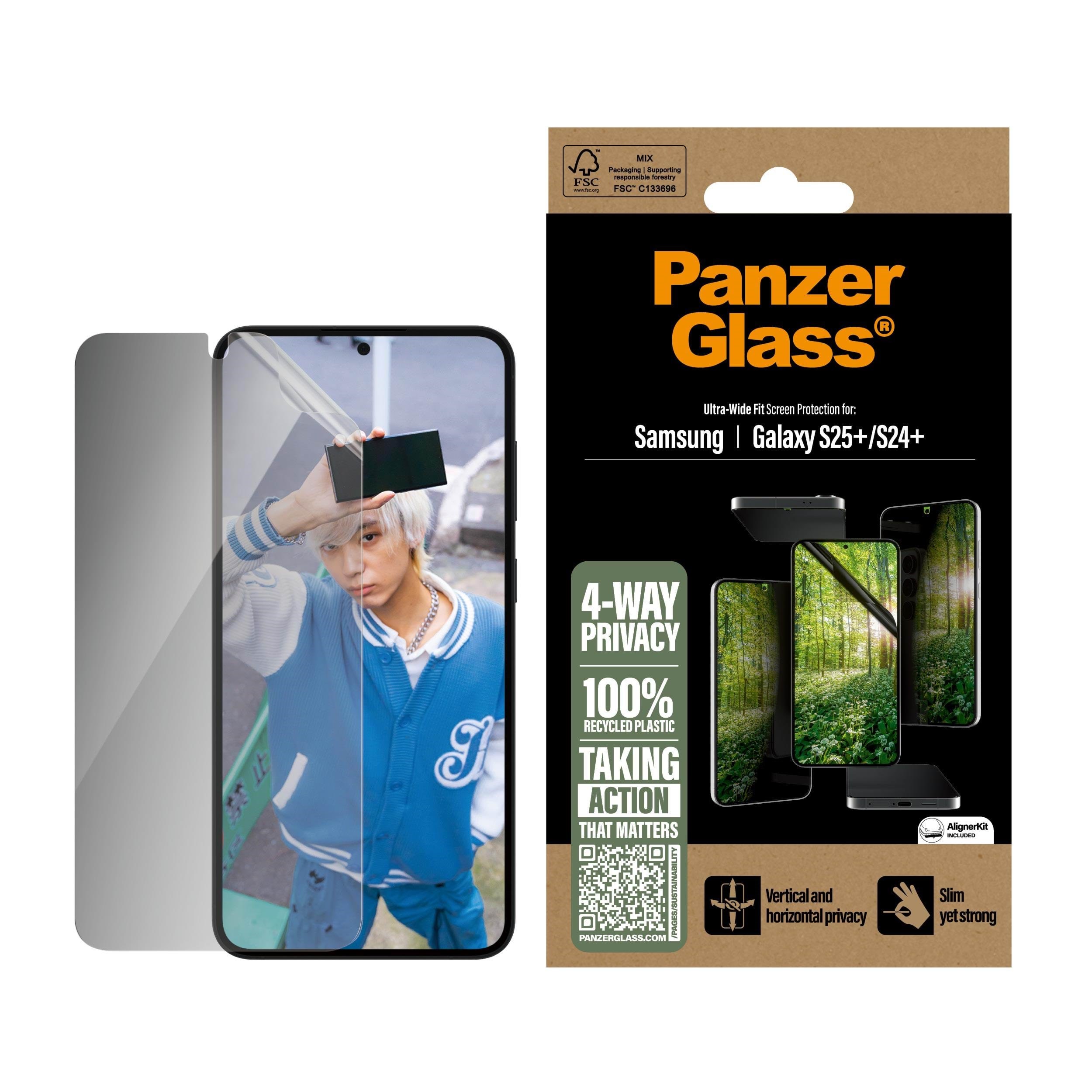 PanzerGlass ECO MATRIX 4-way Privacy Screen Protector Samsung Galaxy S25+ | Ultra-wide Fit Beskyttelsesglas PGRMFPUG37942