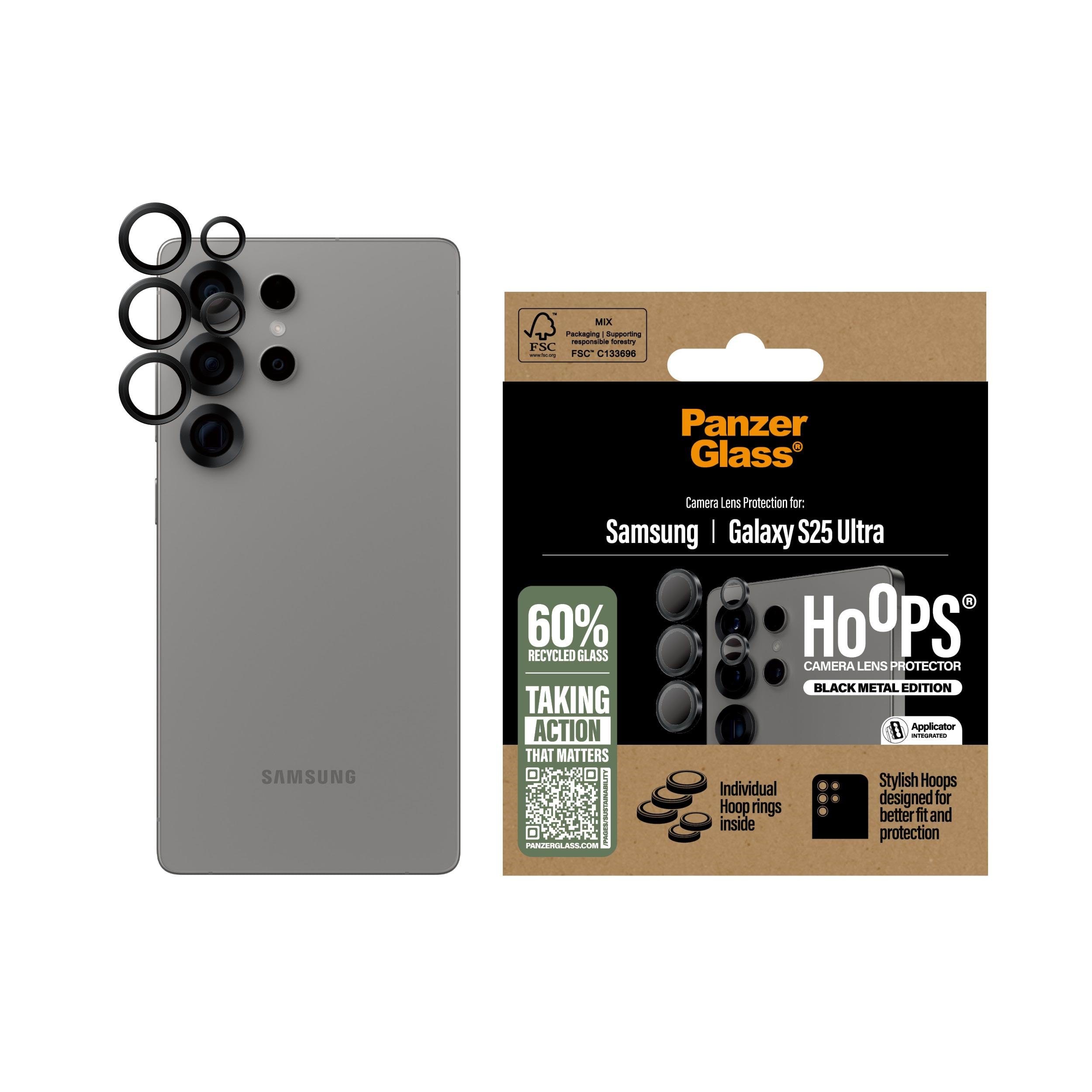 PanzerGlass Hoops Black Lens Protector Samsung Galaxy S25 Ultra Mobil Tilbehør PGRHOBLG38488