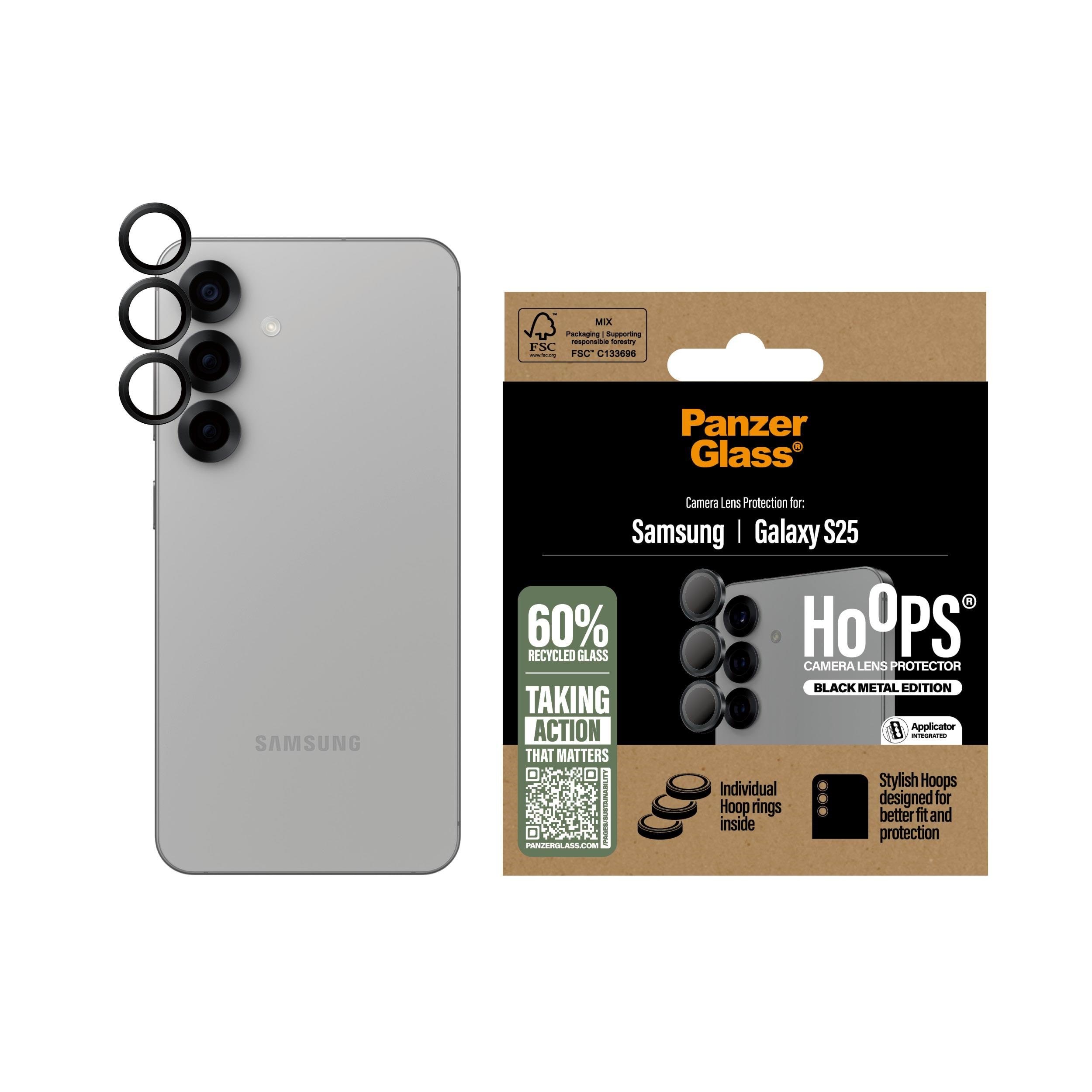 PanzerGlass Hoops Black Lens Protector Samsung Galaxy S25 Mobil Tilbehør PGRHOBLG38388