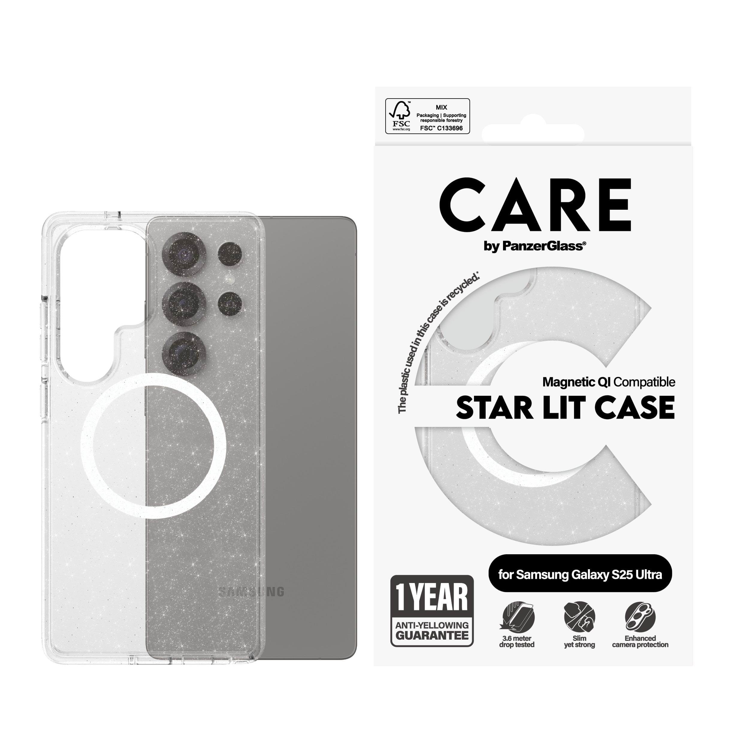 CARE by PanzerGlass Flagship Case Urban Combat Star Lit w. White QI Compatible Samsung Galaxy S25 Ultra Mobilcover CRRFSWQG38488