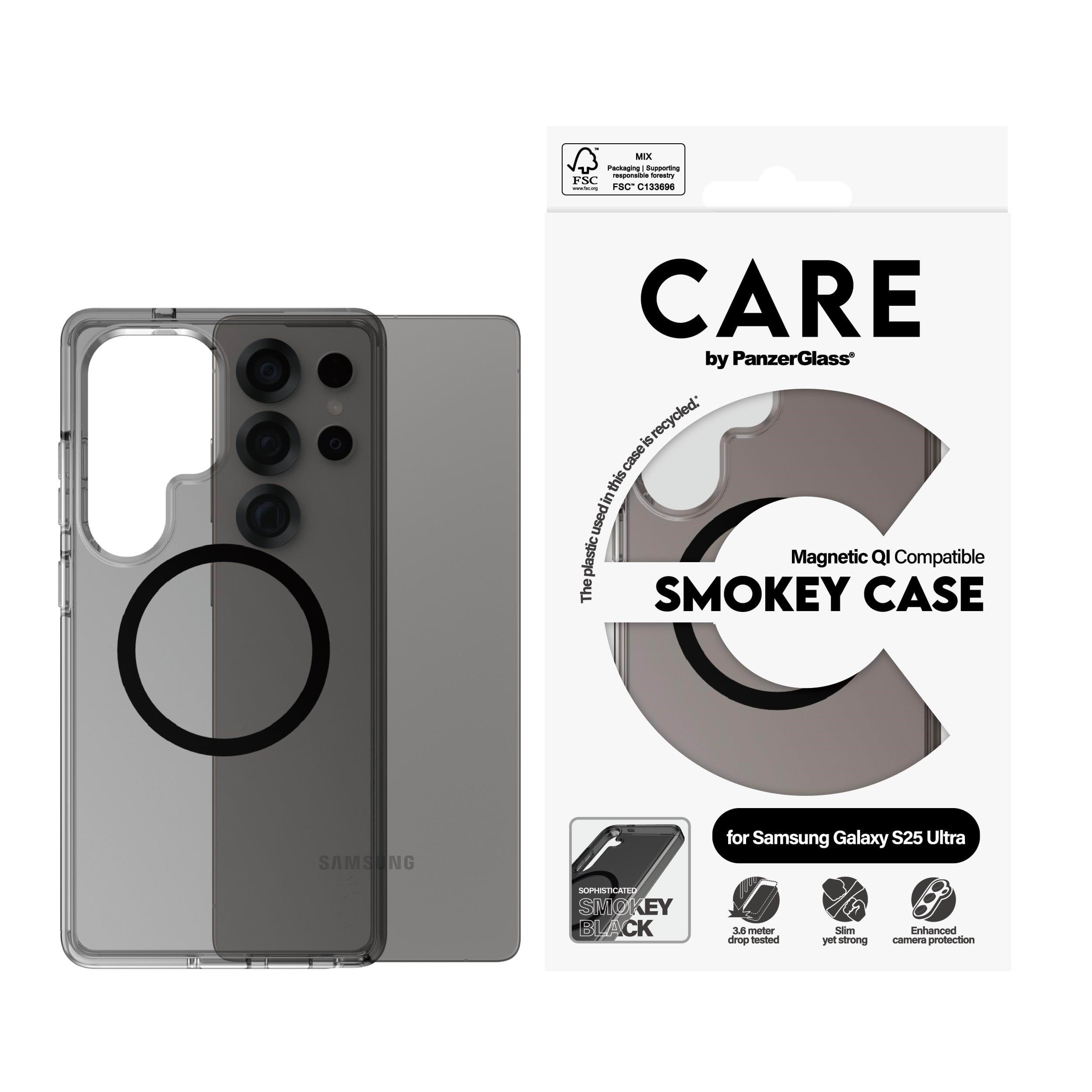CARE by PanzerGlass Flagship Case Urban Combat Smokey w. Black QI Compatible Samsung Galaxy S25 Ultra