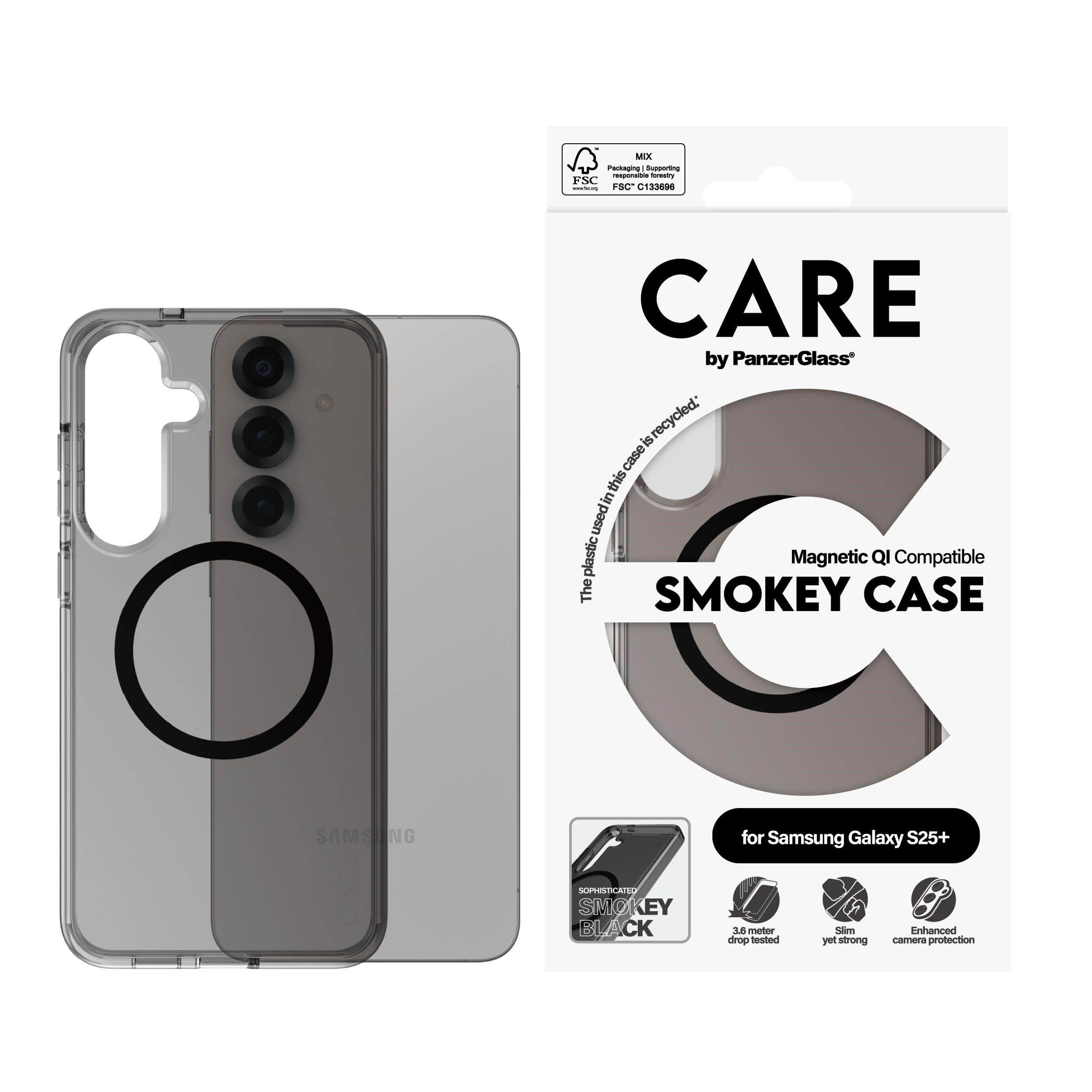 CARE by PanzerGlass Flagship Case Urban Combat Smokey w. Black QI Compatible Samsung Galaxy S25+
