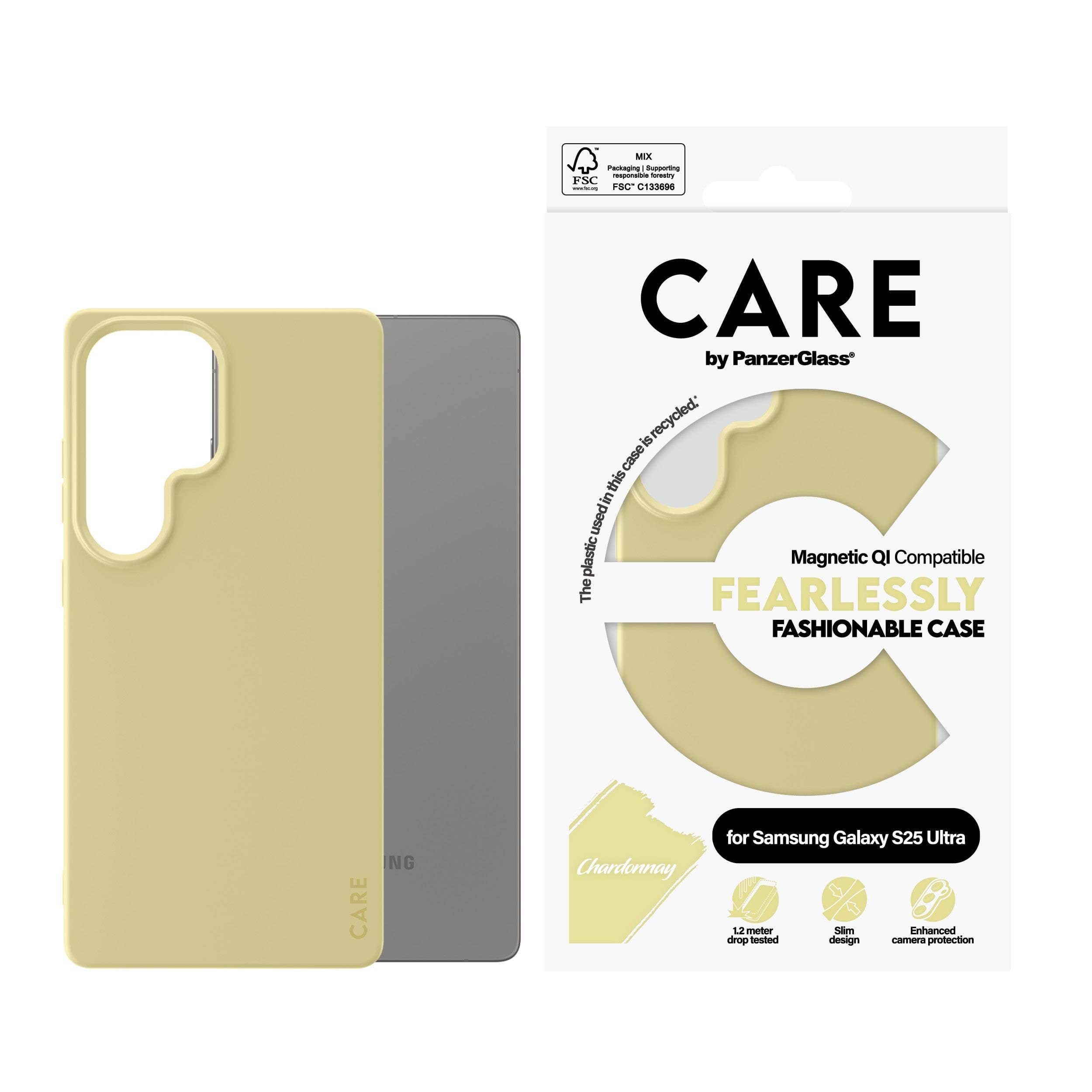 CARE by PanzerGlass Fashionable Case Chardonnay w. QI Compatible Samsung Galaxy S25 Ultra