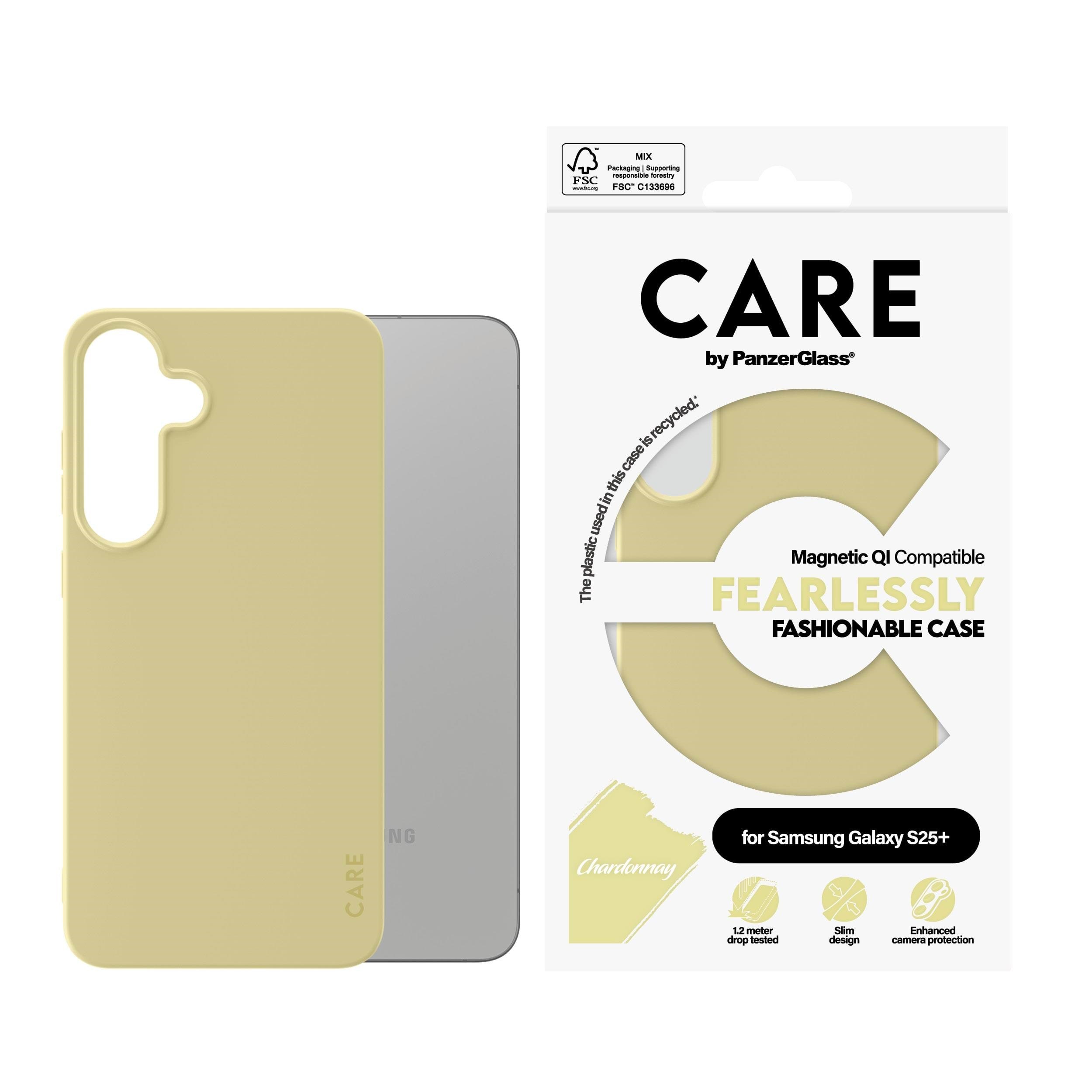 CARE by PanzerGlass Fashionable Case Chardonnay w. QI Compatible Samsung Galaxy S25+