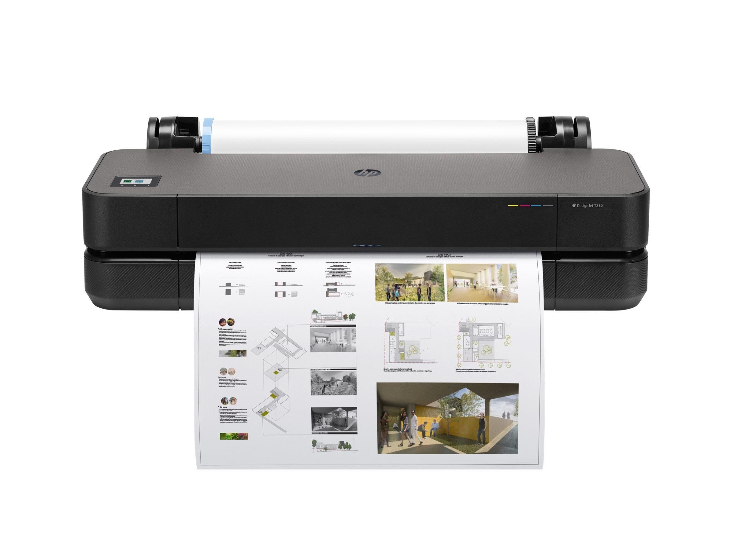 HP Storformatprinter - DesignJet T230 - 2025 Edition - 24" - Color Inkjet - LAN & Wi?Fi - 4-farvet