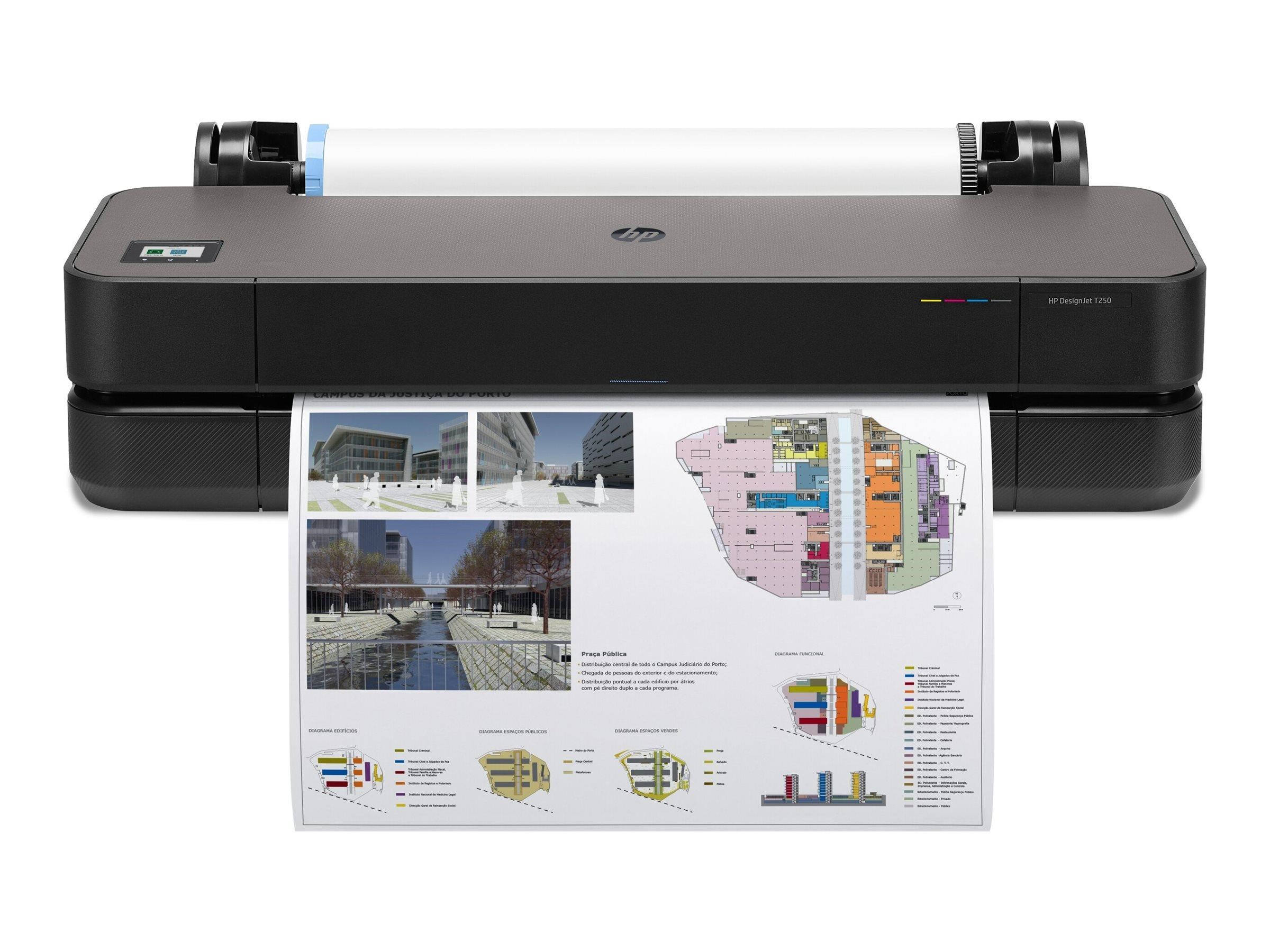 HP Storformatprinter - DesignJet T250 24-in Printer - 4-farvet