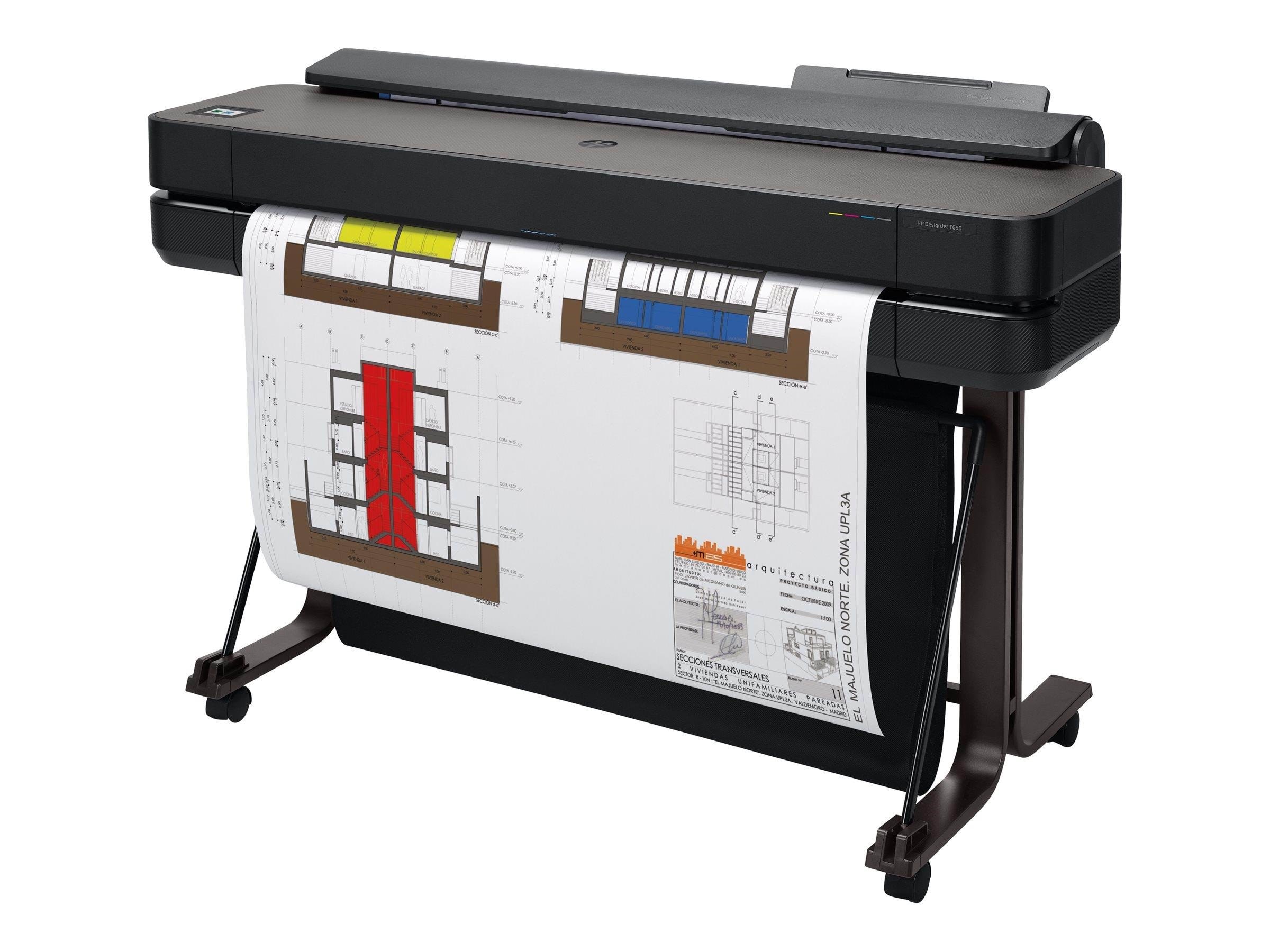 HP Storformatprinter - DesignJet T650 36-in Printer - 4-farvet