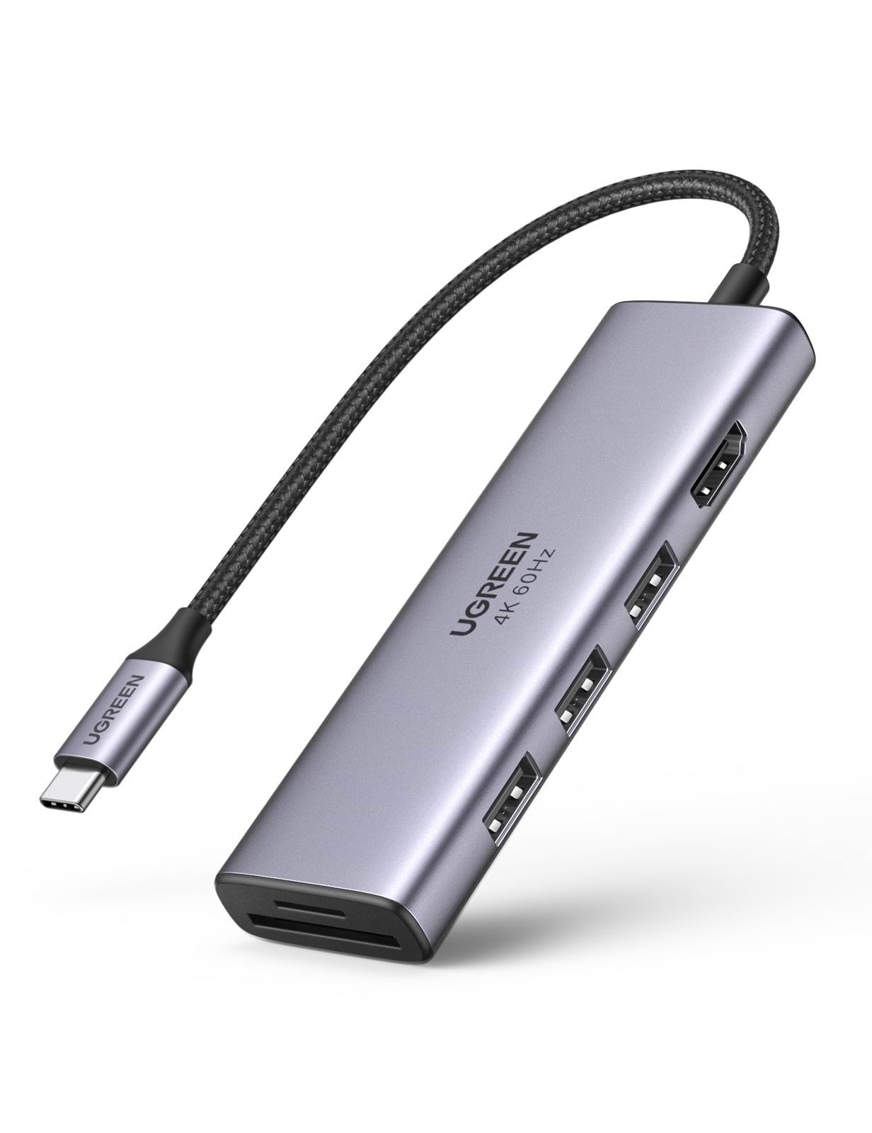 UGREEN 6-In-1 Usb C Hub 4k@60hz USB hub - 6 ports - Sølv Usb Hub 60383-UG