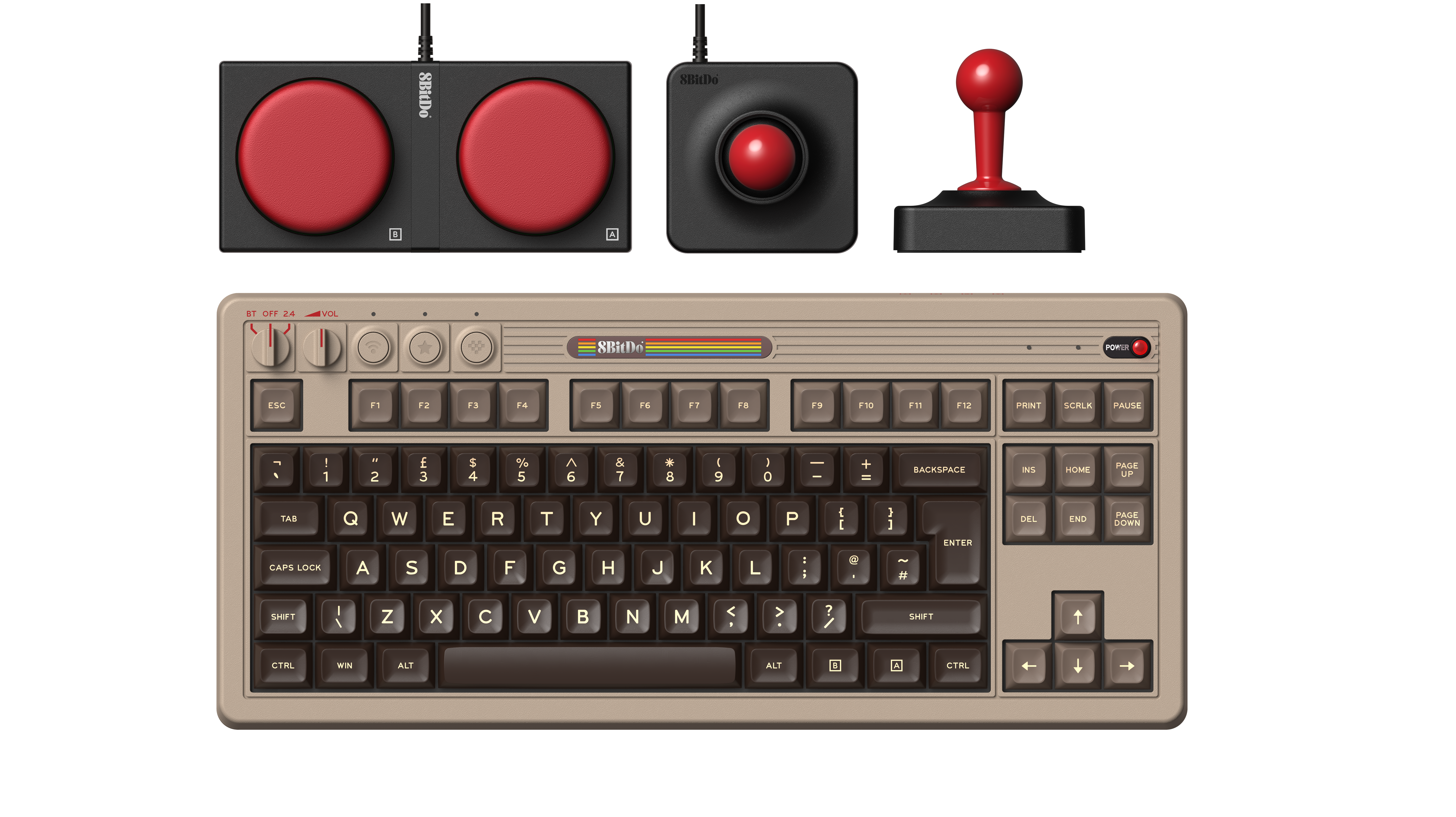 8BitDo Retro Mechanical Keyboard - C64 Edition - ISO - Engelsk - UK - Beige
