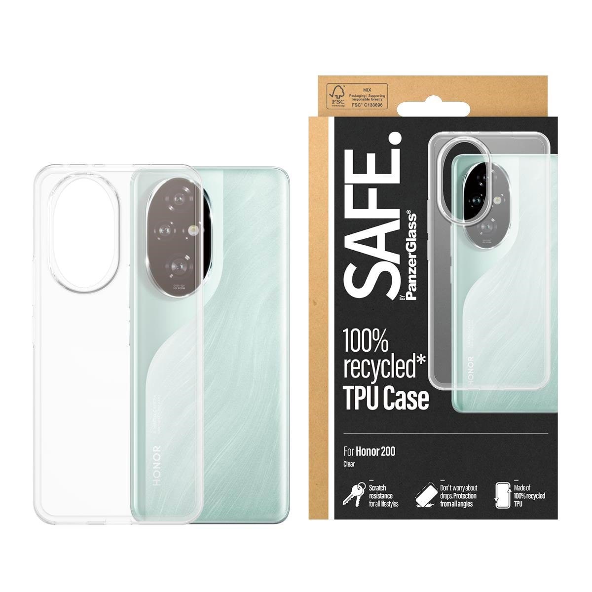SAFE by PanzerGlass TPU Case for Honor 200 | Transparent Mobilcover SAFE95978