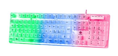 Deltaco GAMING DK250 Transparent Membrane Keyboard - Gaming Tastatur - Nordisk - Transparent