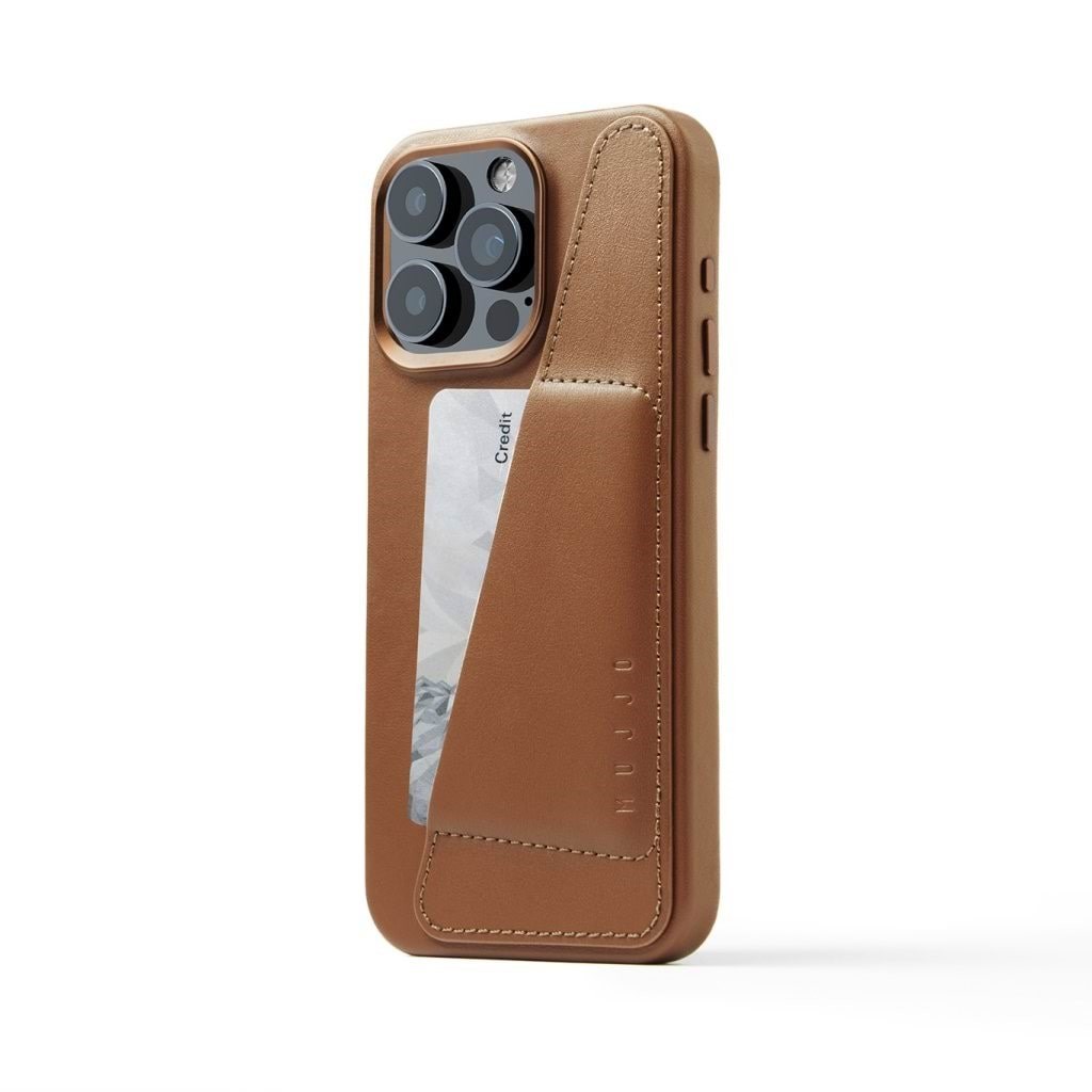 Mujjo iPhone 15 Pro Max Wallet Leather Case - Tan Mobilcover MUJJO-CL-042-TN