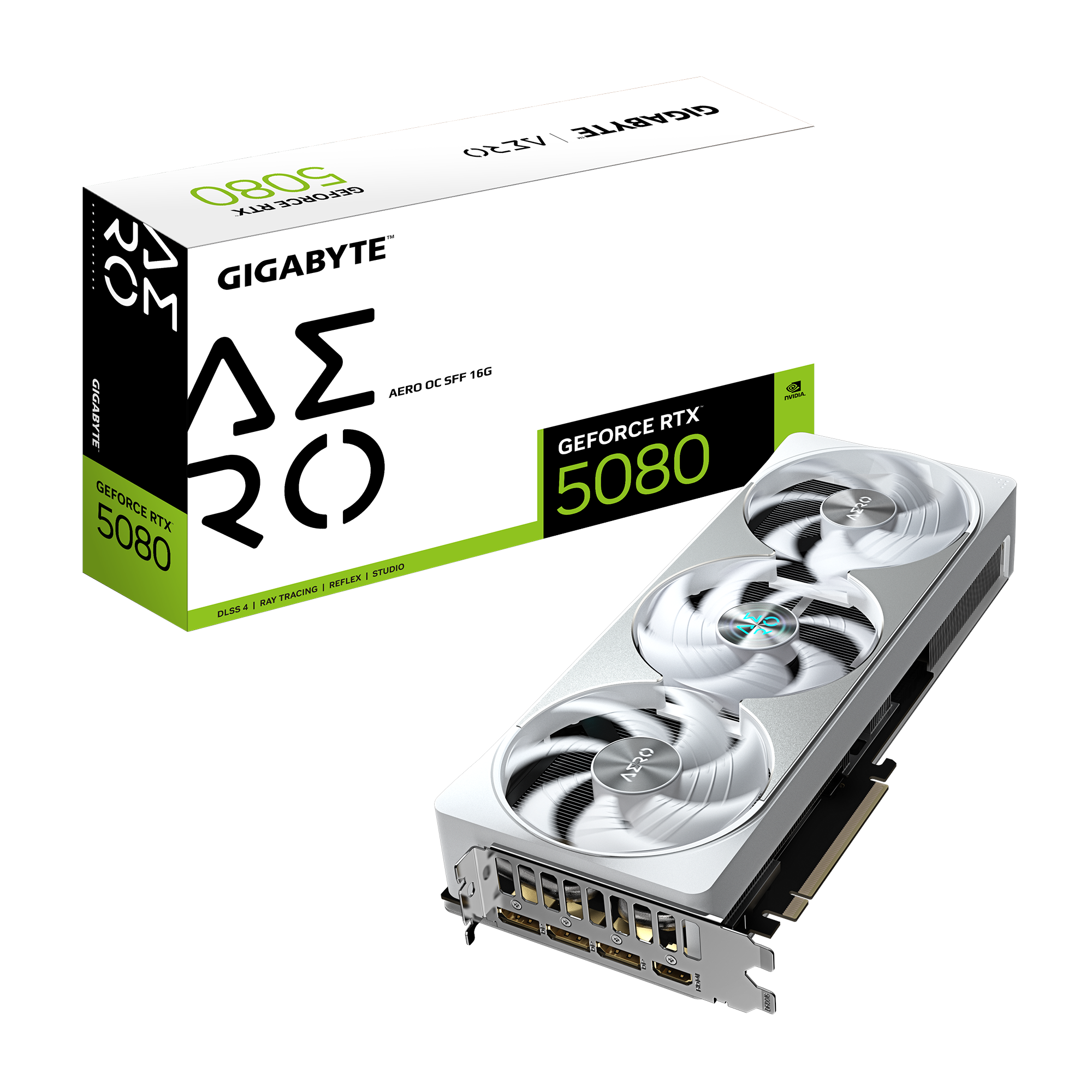 GIGABYTE GeForce RTX 5080 AERO OC - 16GB GDDR7 RAM - Grafikkort Grafikkort Sort GV-N5080AERO OC-16GD